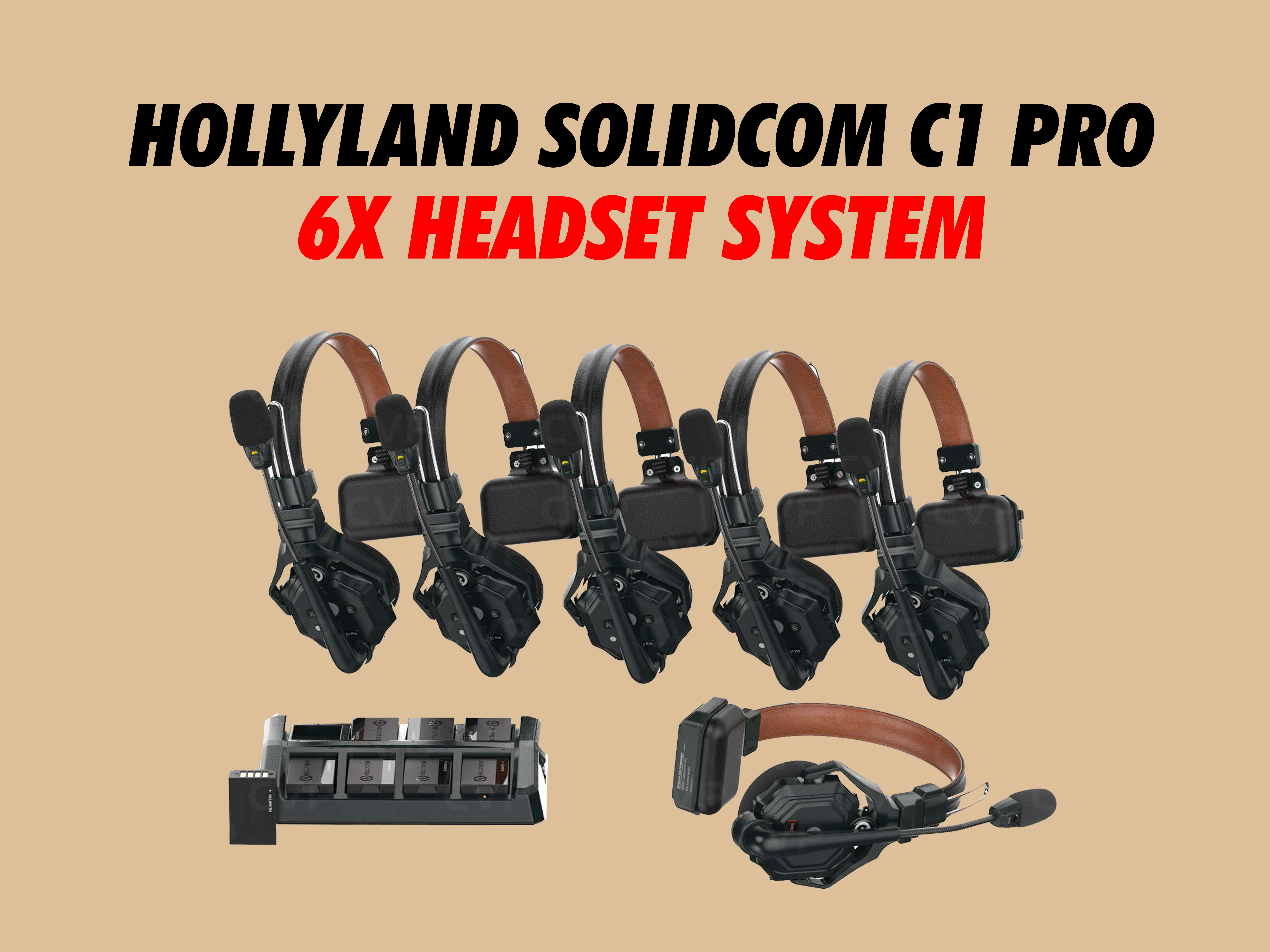 Hollyland solidcom c1 pro- 6x headsets ( eartec ) radio coms