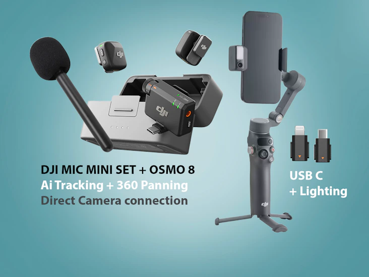 Dji osmo mobile 8 + dji mic mini (ai autofollow + ladar tracking) 🎥🤖