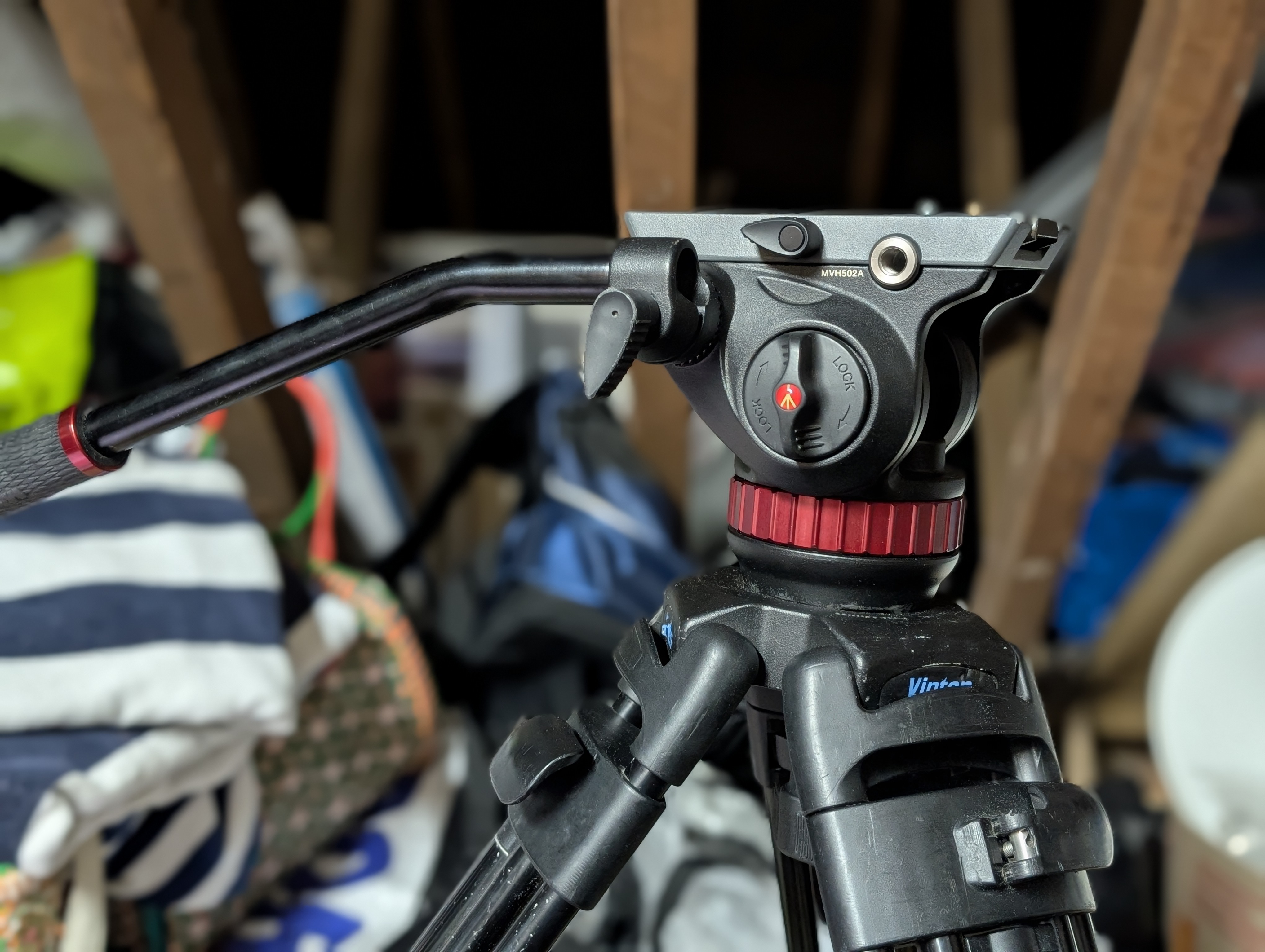 Vinten tripod with manfrotto head