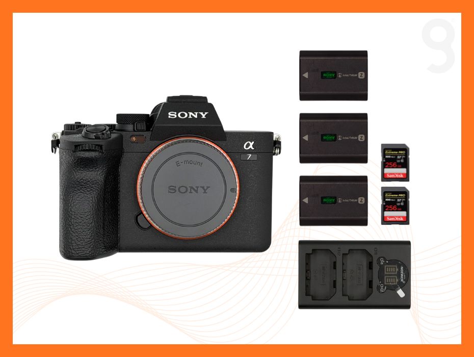 Sd pack 2 - sony a7 iv camera (body only) + x3 batteries + x2 256gb sd cards