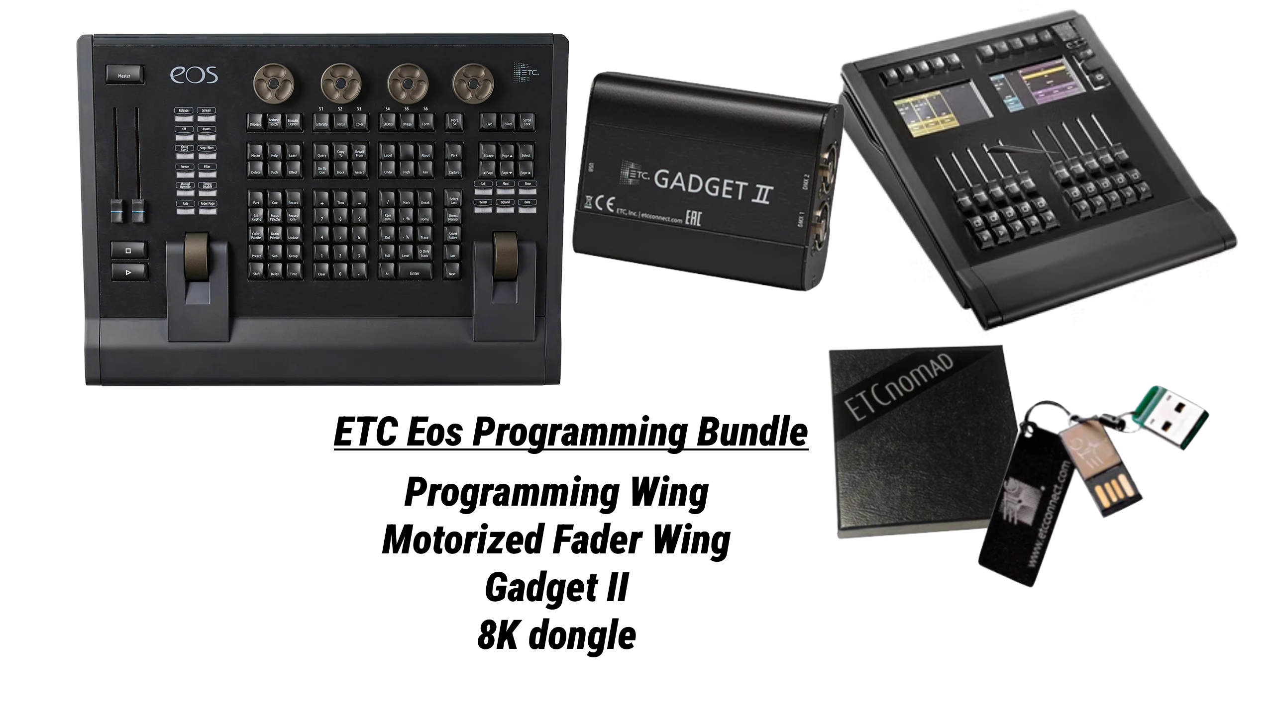 Etc nomad programming bundle (8k dongle + wing + motorized faders)