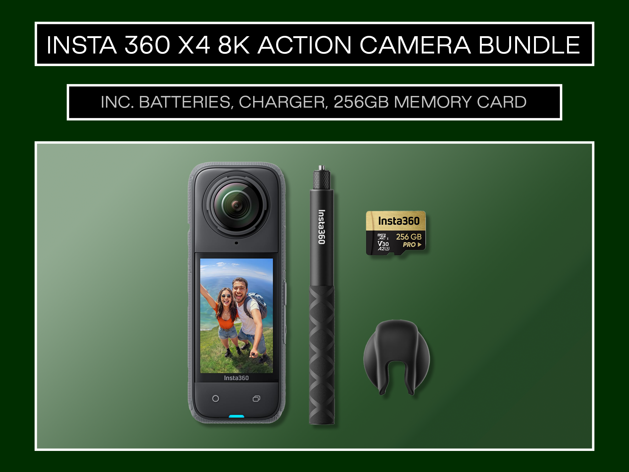 Insta 360 x4 8k action camera bundle (go pro max killer)