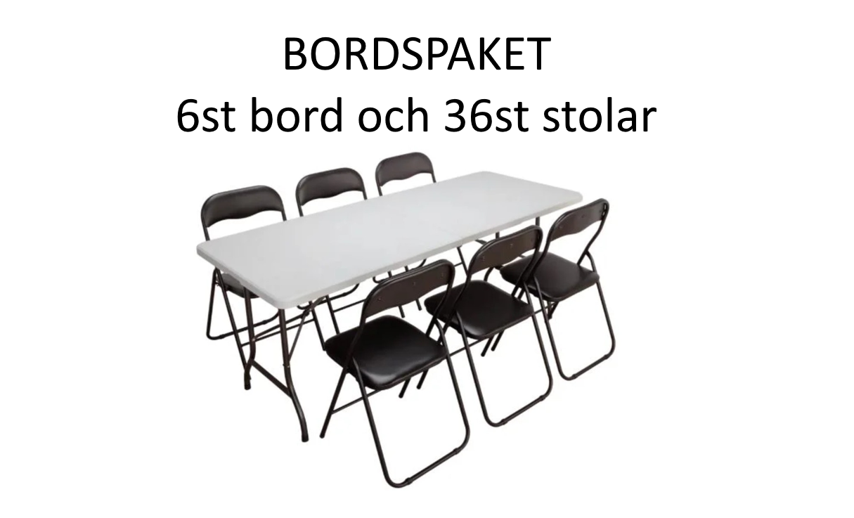 Paket med 6st bord och 36st stolar