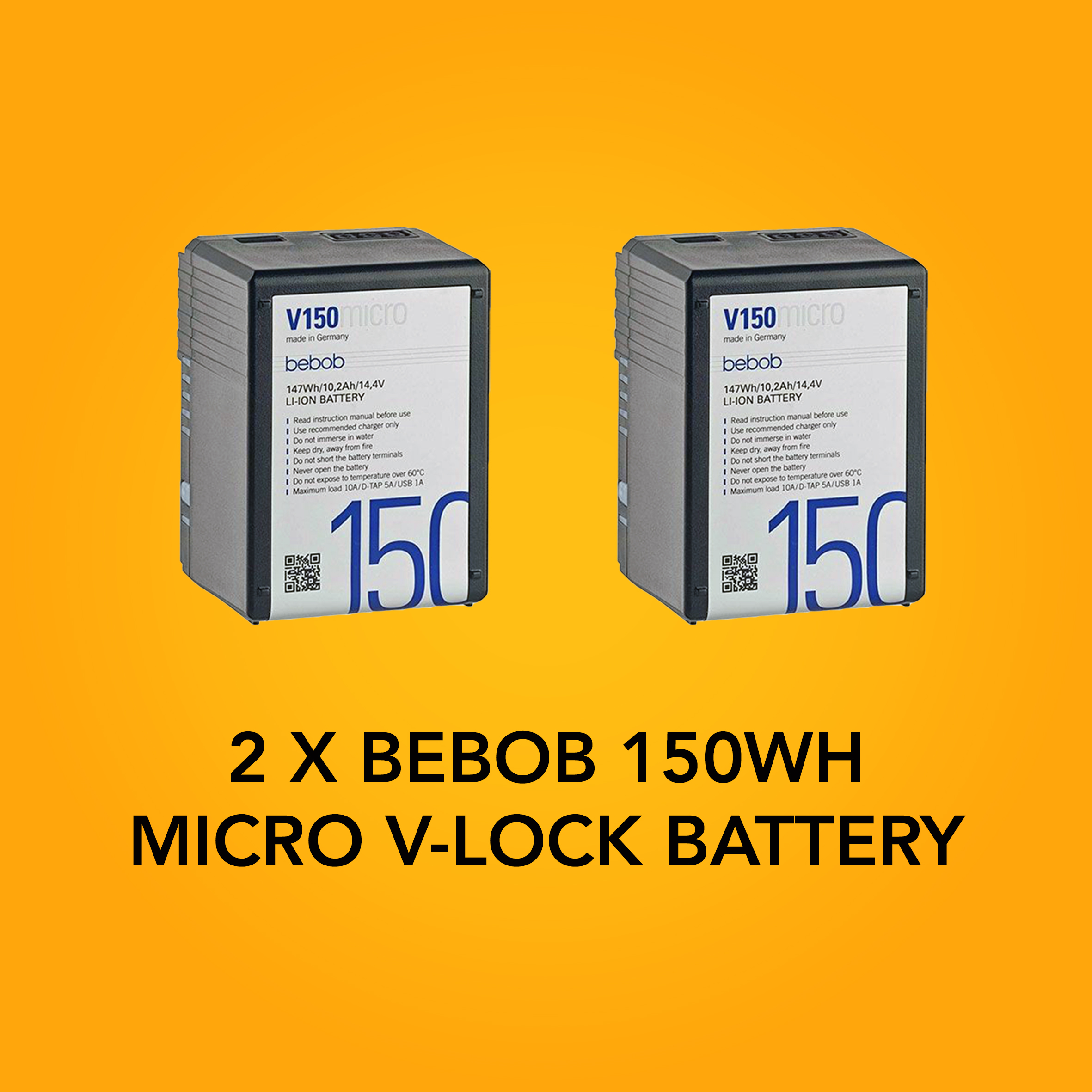 2 x bebob 150wh micro v-lock battery