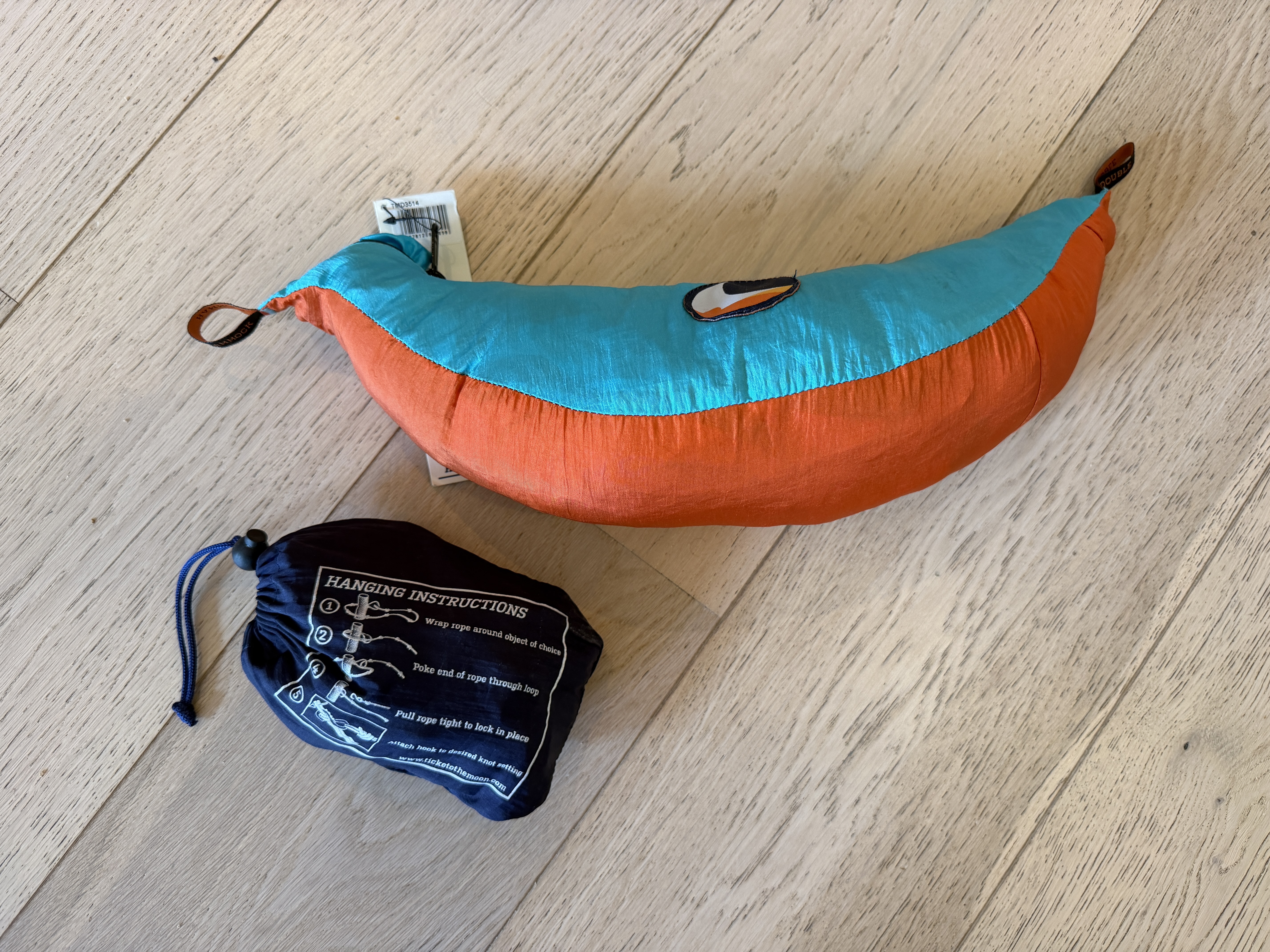 Dobbel hengekøye ticket to the moon double hammock og tau