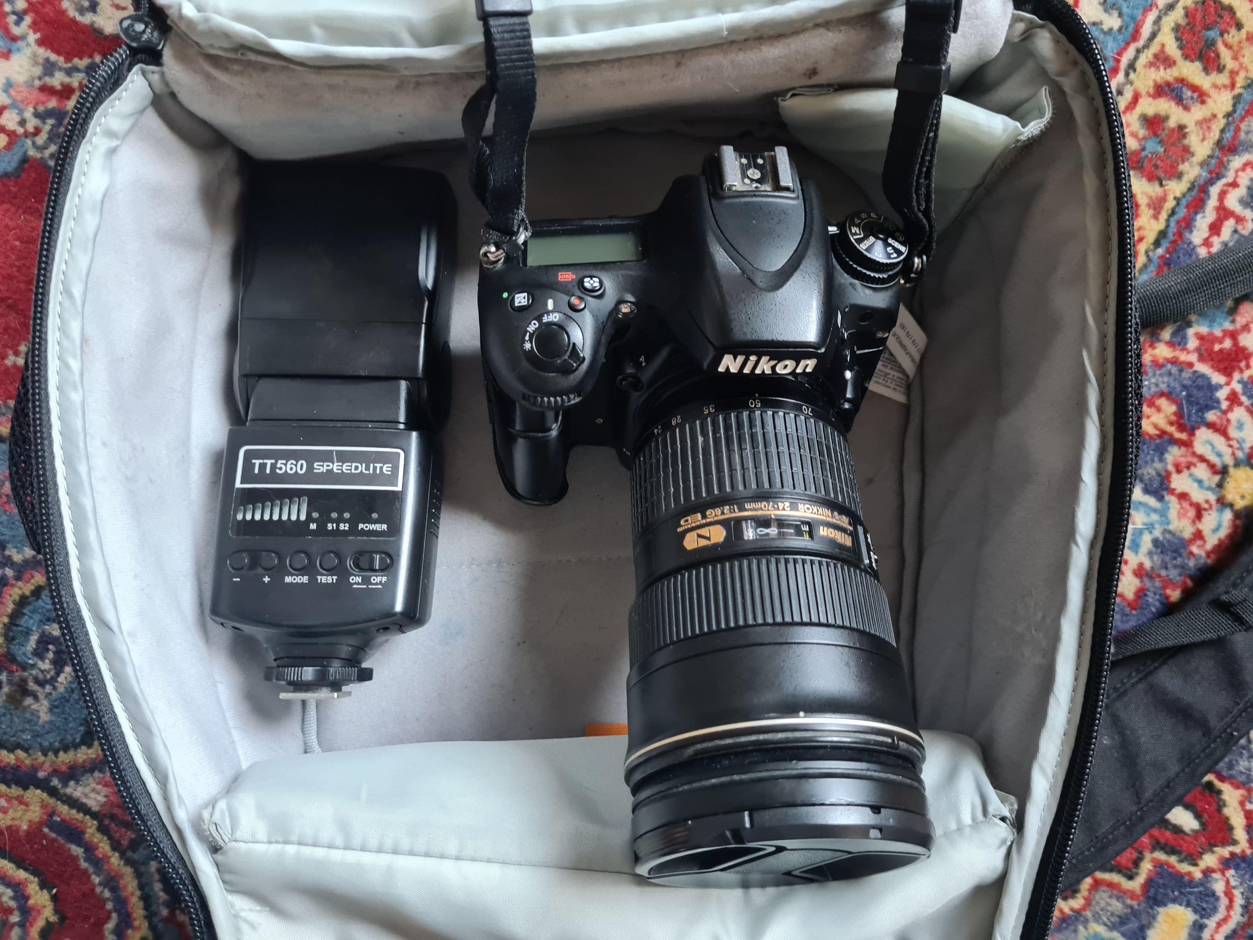Nikon d-750 digital camera with nikkor 24-70mm lens