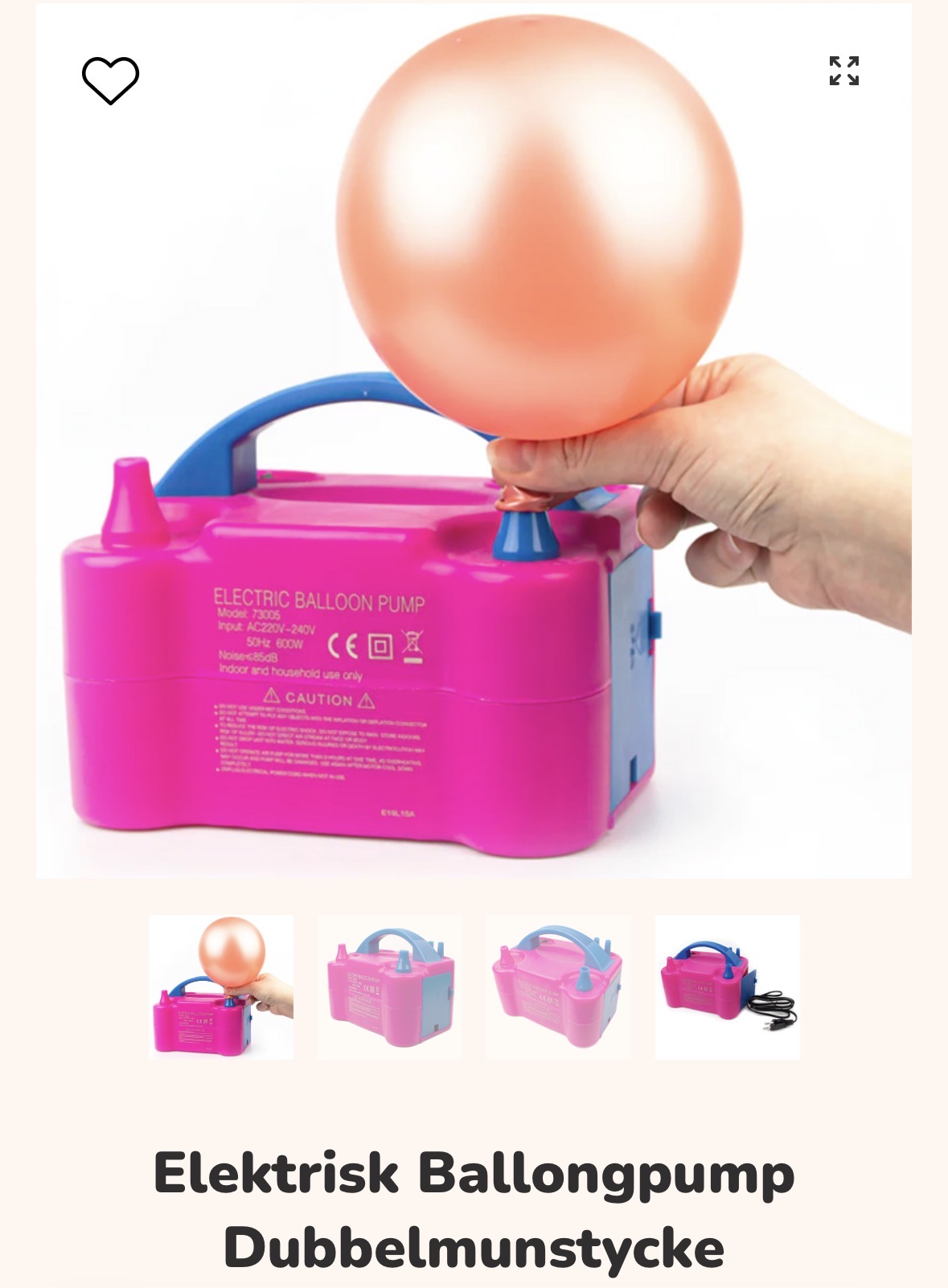 Elektrisk balllongpump 