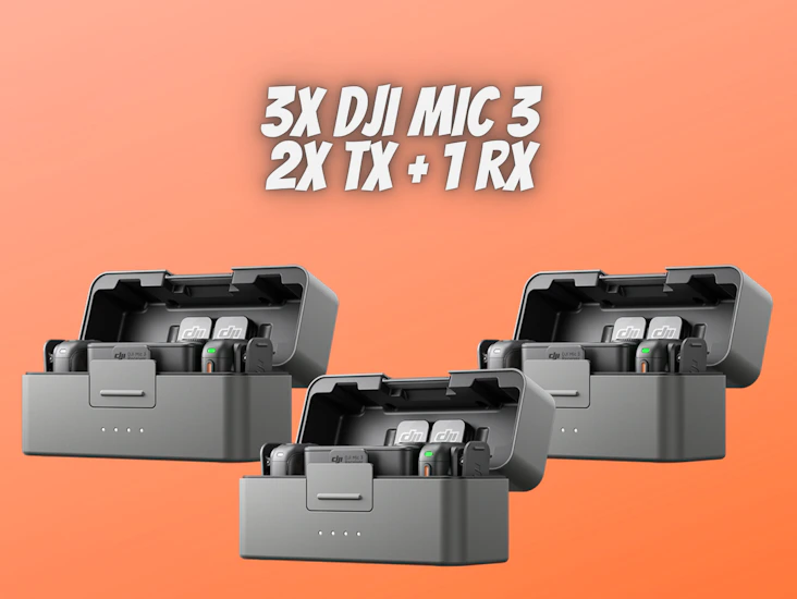 3x dji mic 3 2 tx + 1 rx + charging case interview podcast audio