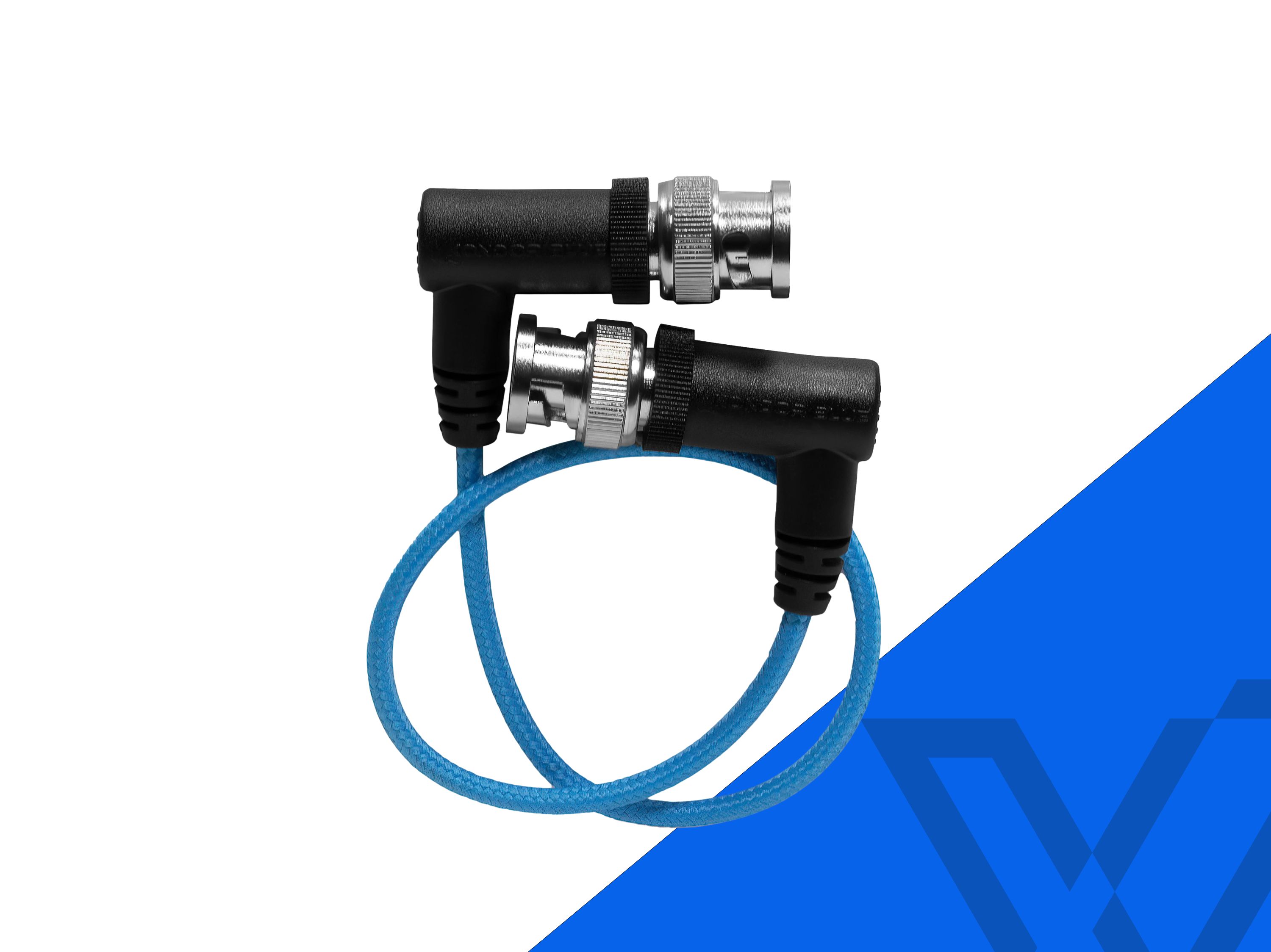 Kondor blue ultra-thin 3g-sdi right-angle bnc cable (12")