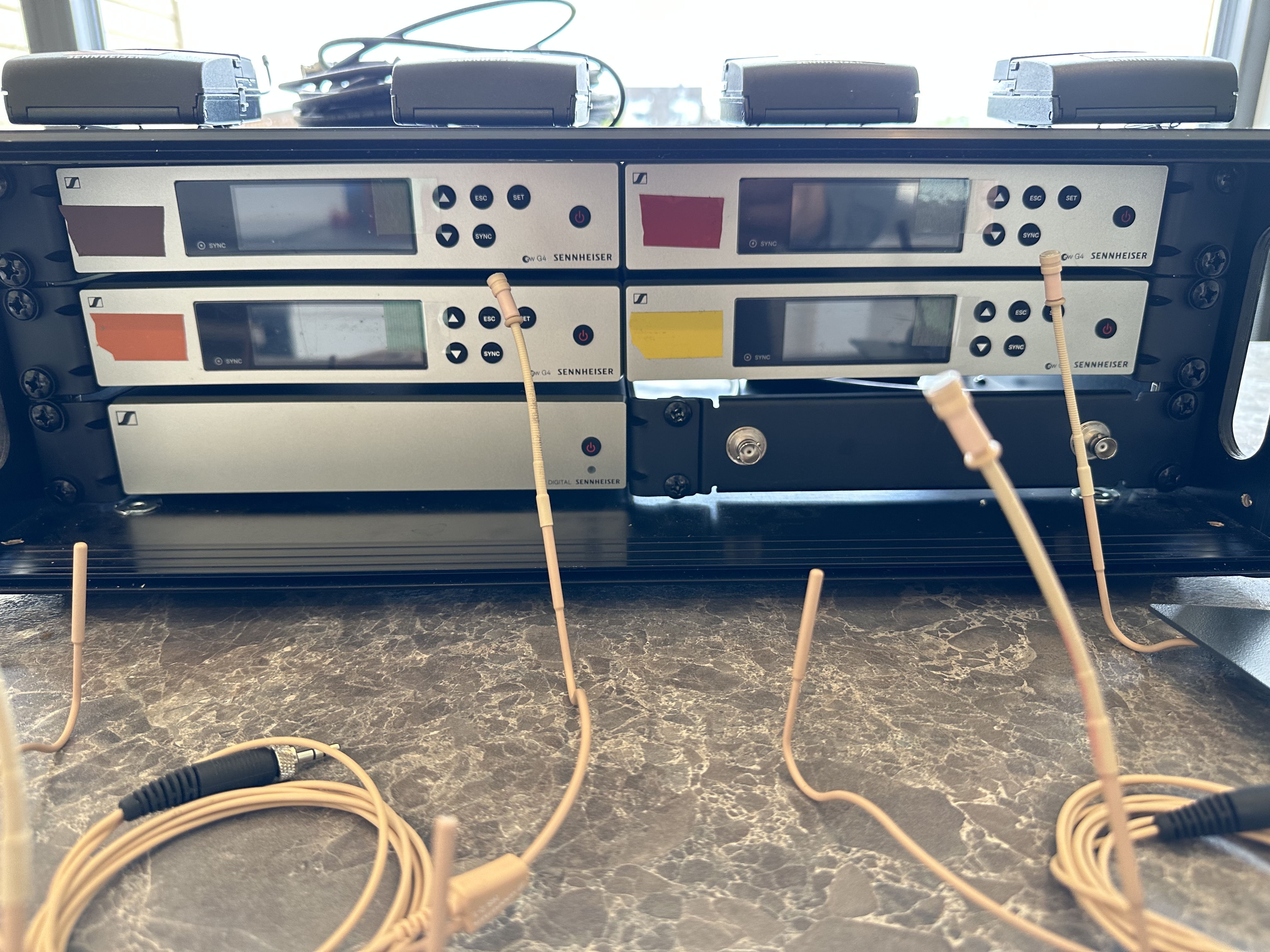 Mikrofon rack - 4 stk sennheiser g4 m. antenner