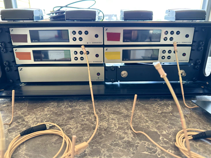 Mikrofon rack - 4 stk sennheiser g4 m. antenner