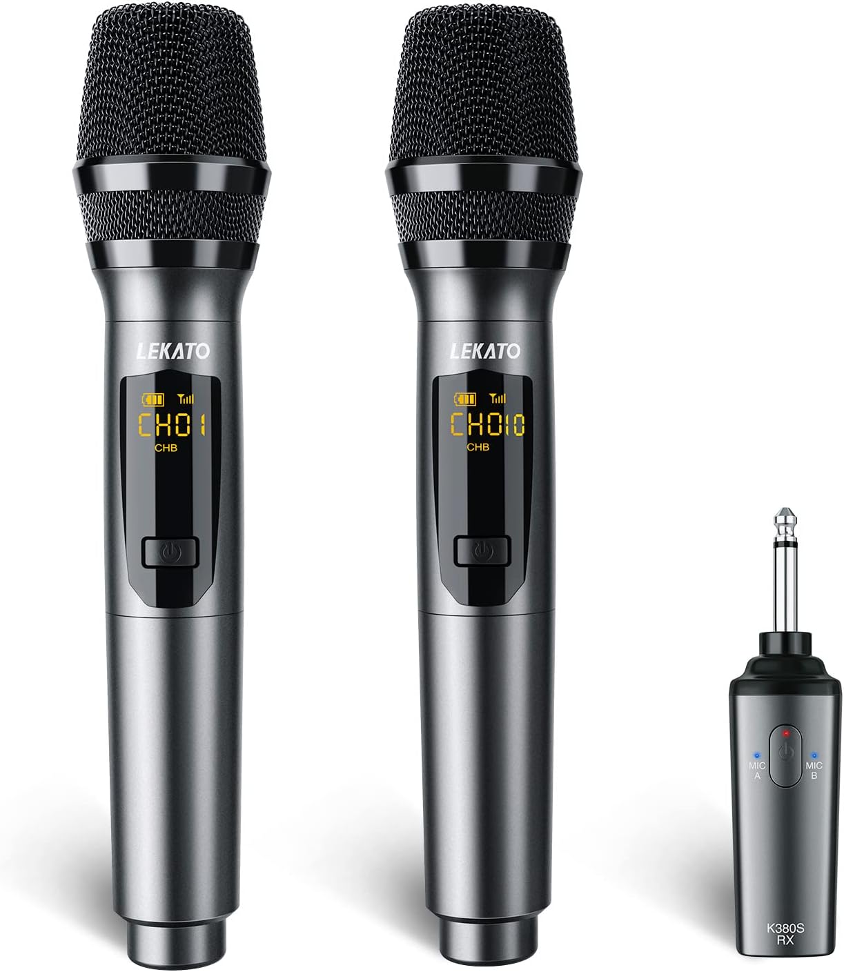 Wireless microphone pair - single receiver ts jack