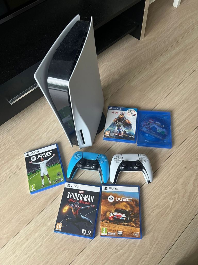 Ps5 console (disc edition) + 2 controllers + pick 3 games