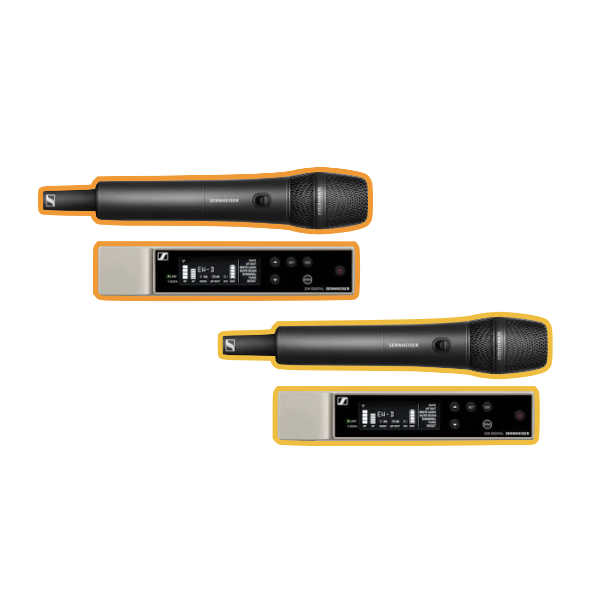 2x sennheiser ew d 835  wireless microphone handheld with receiver system