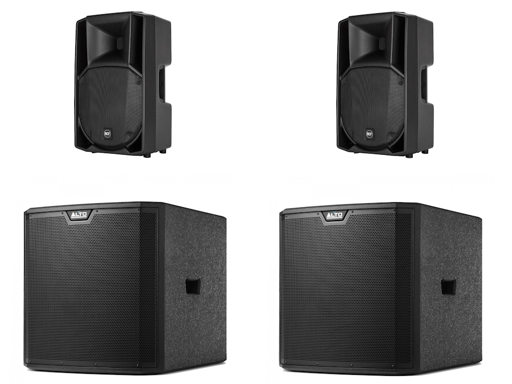 Active speaker set-up (2 x art 712a)  + (2 x alto ts315s subs)