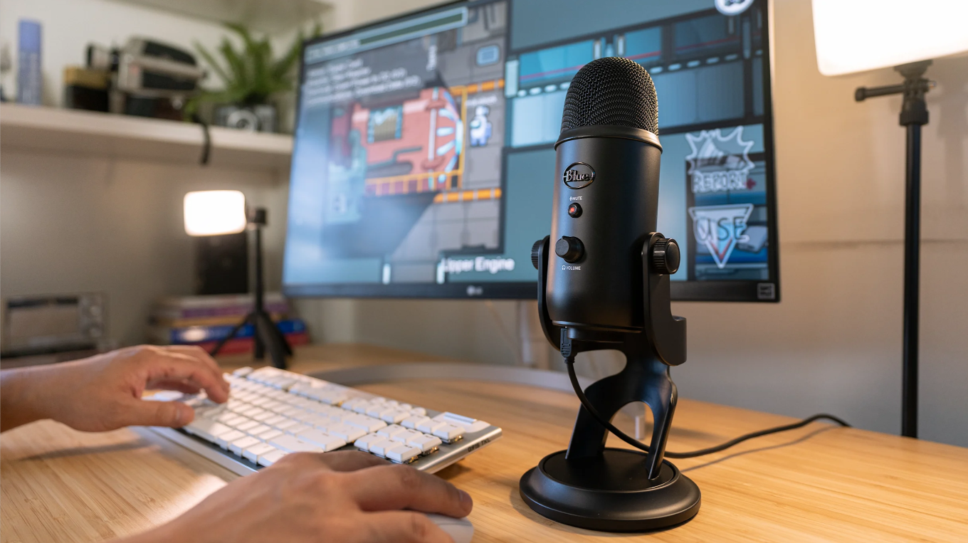 Blue yeti usb microphone (black) – studio sound, easy setup