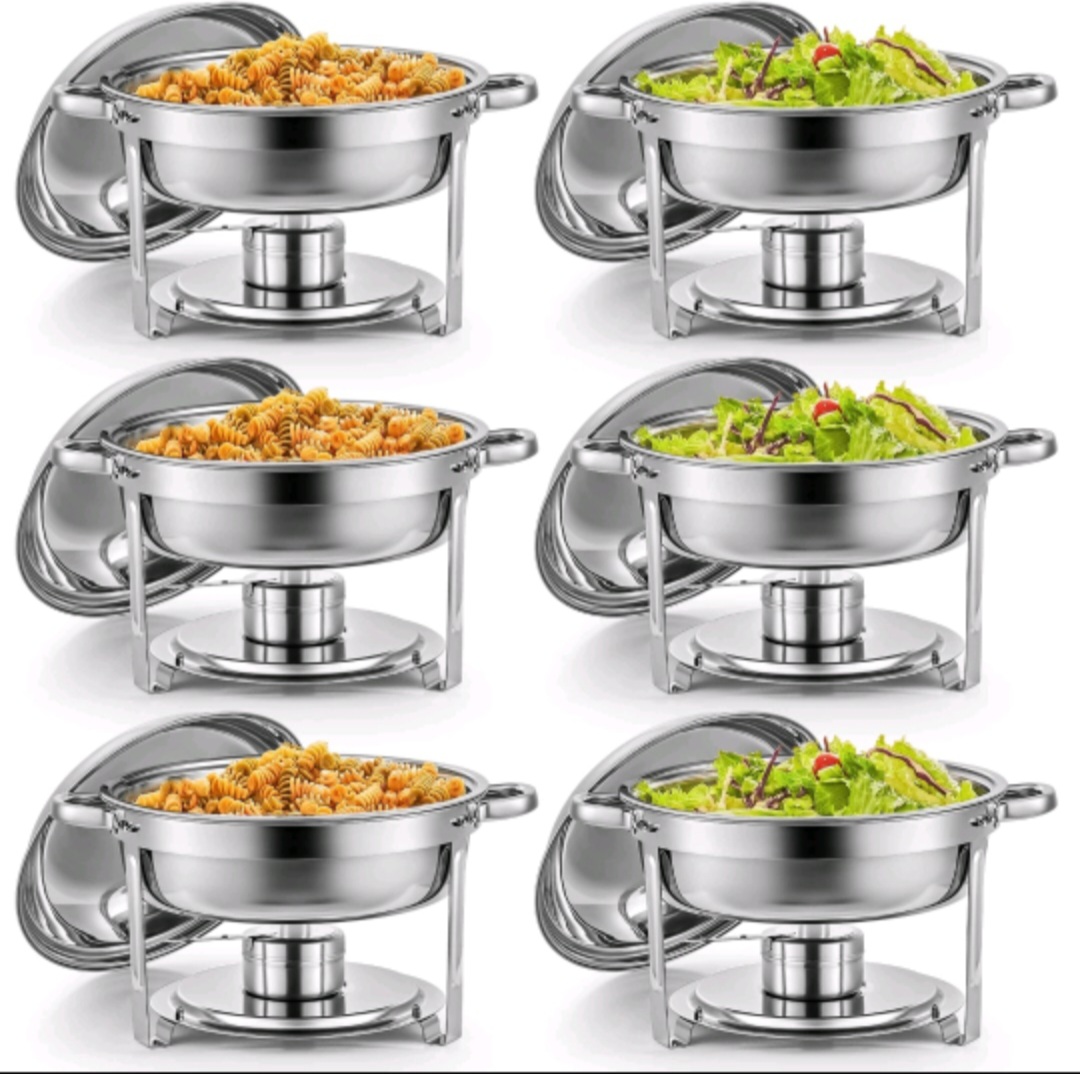 6x round chaffing dishes 