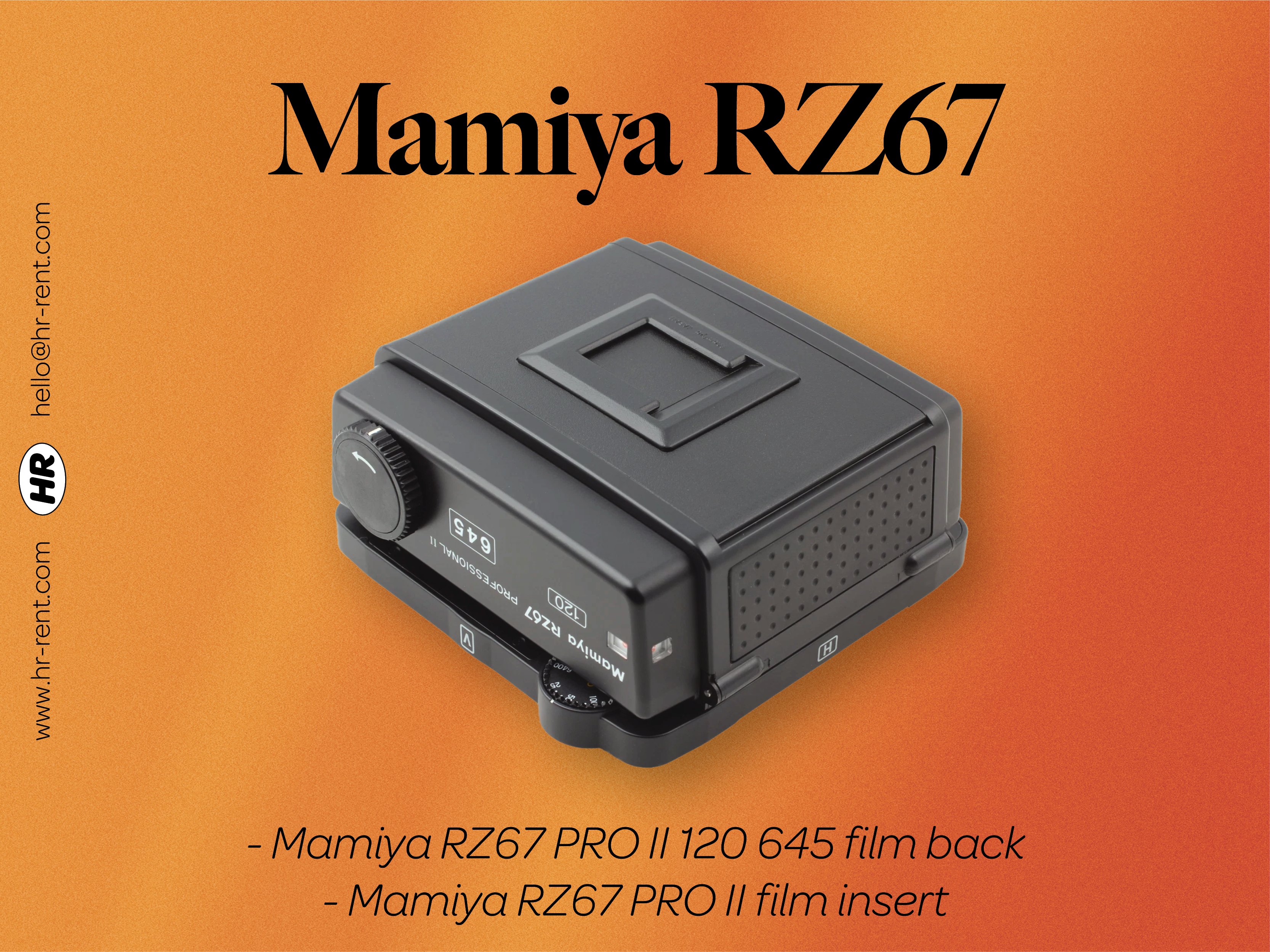 Mamiya rz67 pro ii 120 645 film back (mamiya rz67 pro ii)