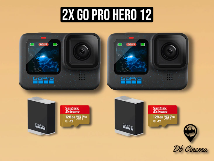 2x go pro hero 12 set + 4x batteries + 2x 128gb sd cards