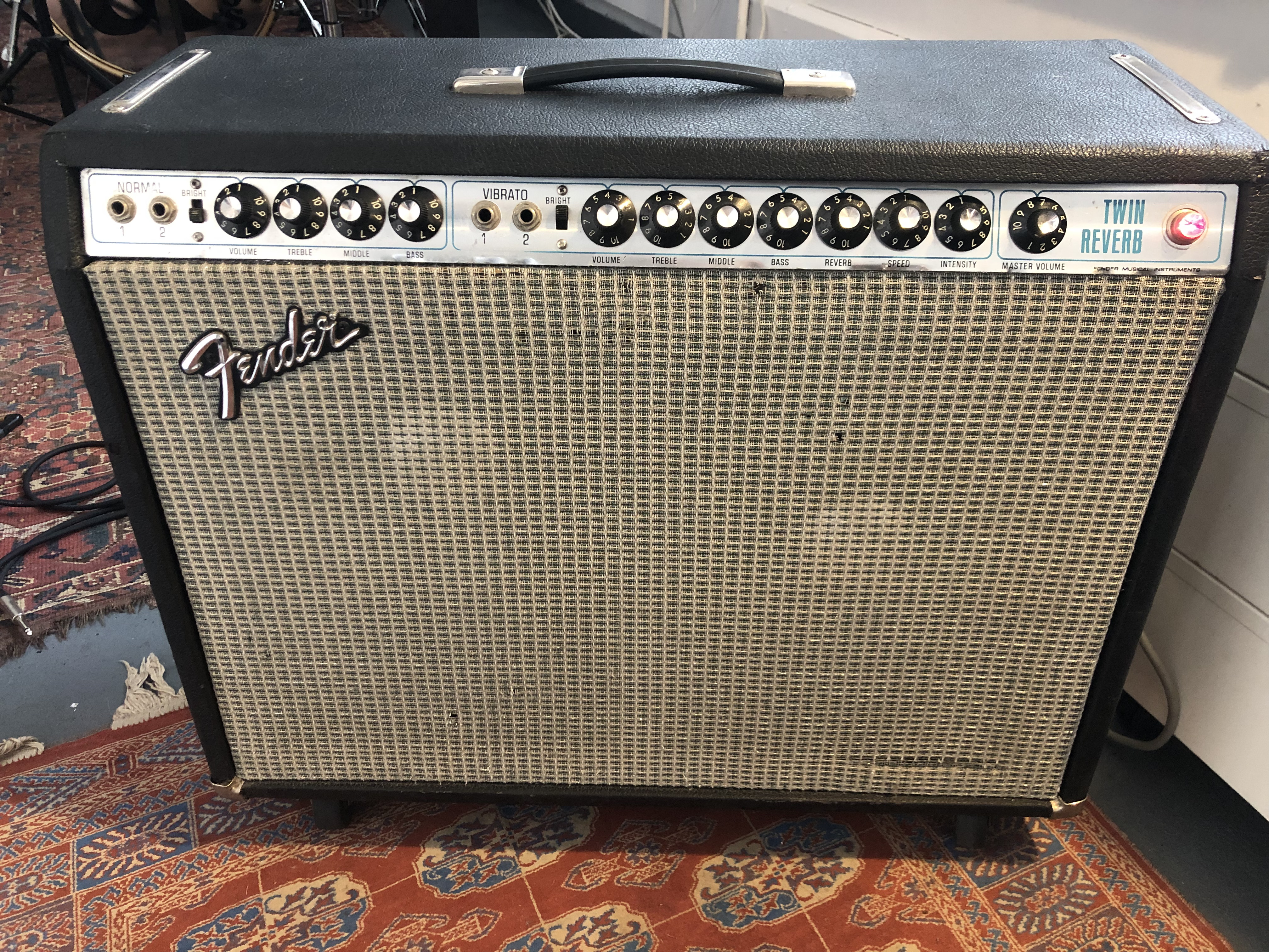 Fender twin reverb 1971 silverface original vintage guitar amplifier with jbl