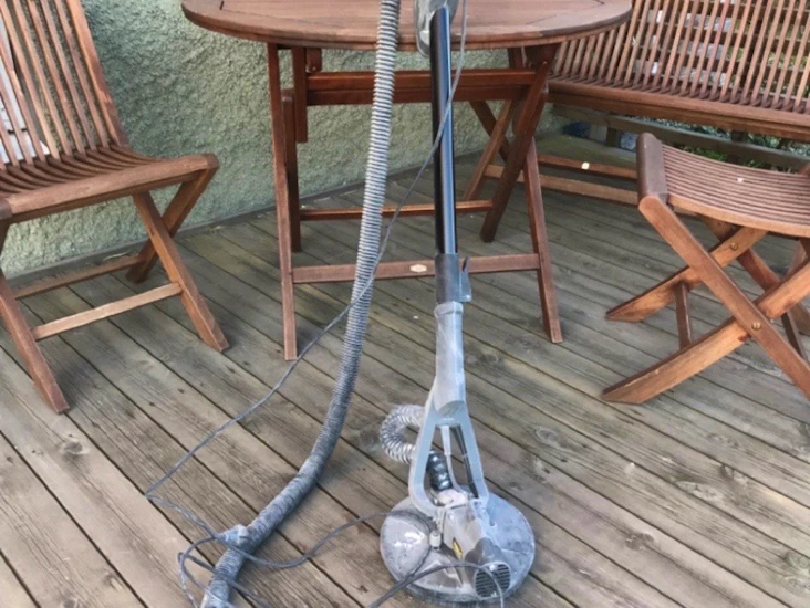 Giraffslip i kombination med byggdammsugare