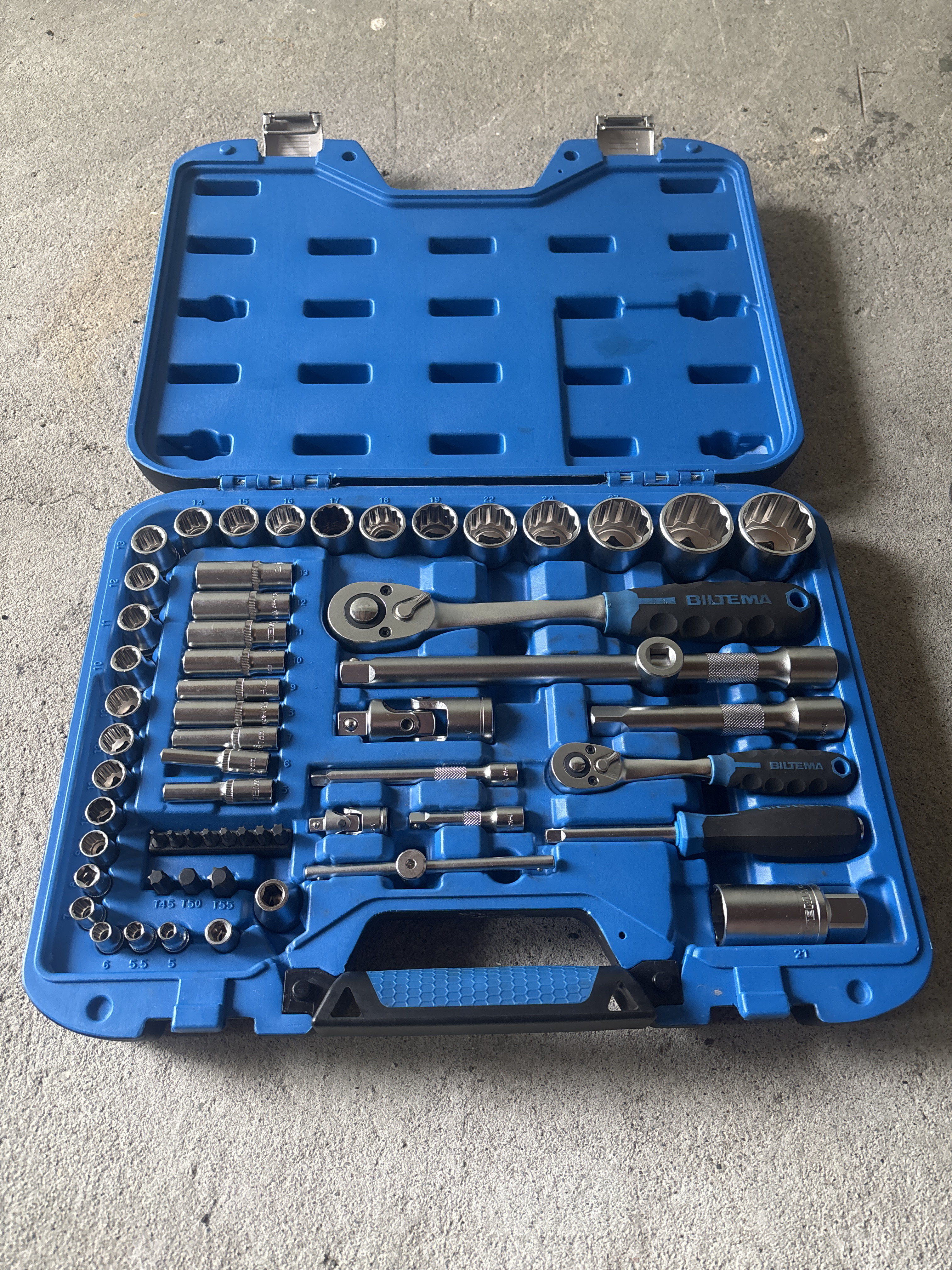 Pipenøkkelsett 1/4" + 1/2", 59 deler 