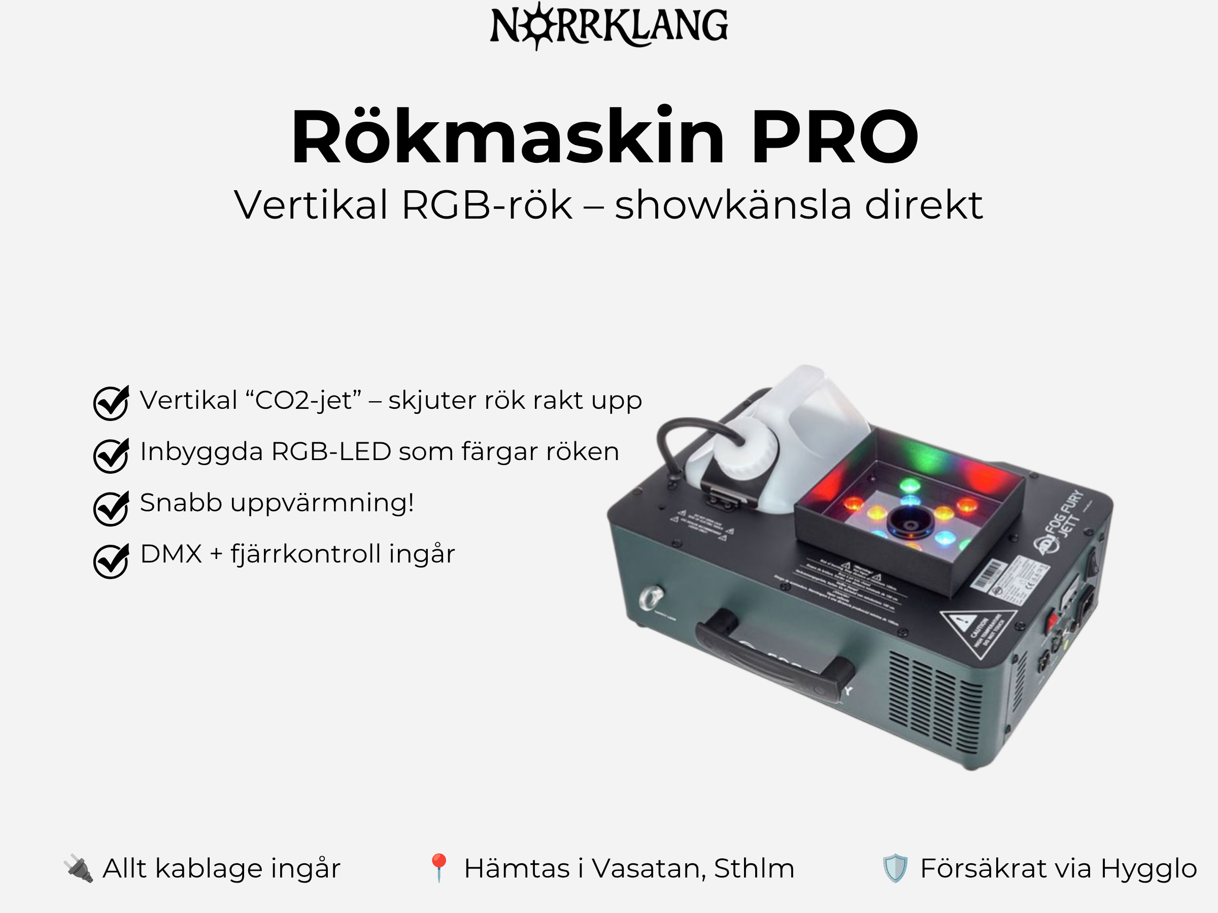 Adj fog fury jett – vertikal rökmaskin med led (pro)