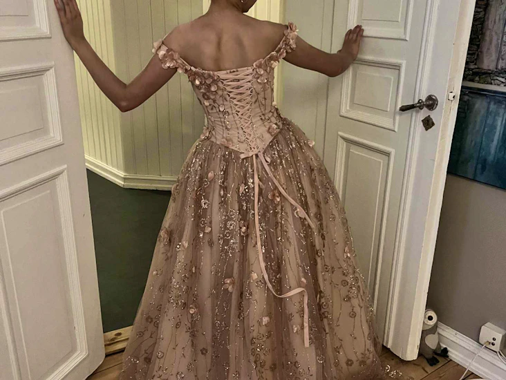 Ballkjole lychinor "champagne rosa" str s