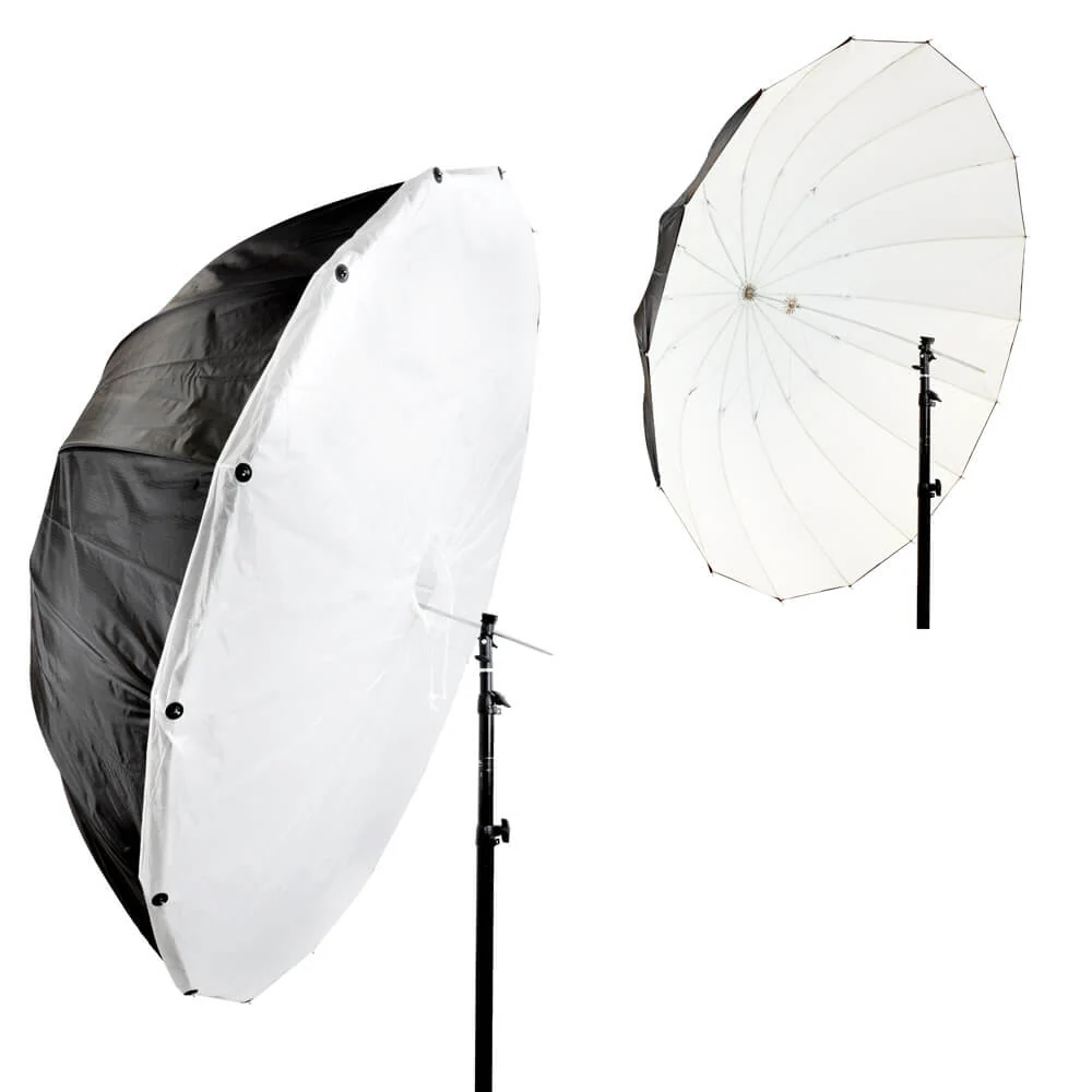 130cm parabollic umbrella white with diffusion 