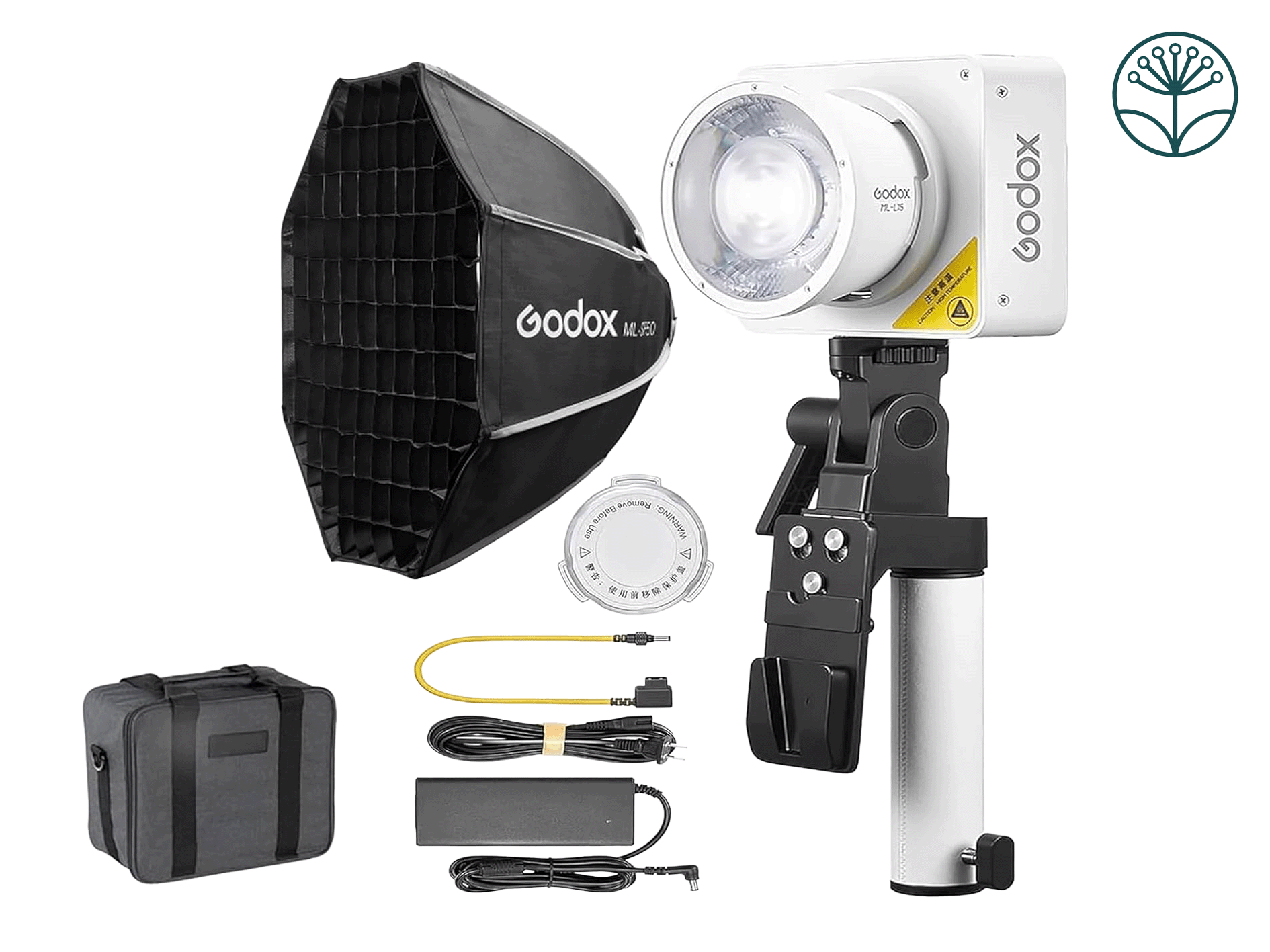Godox ml100bi 120w led video light, 2800k-6500k bi-color video lighting kit