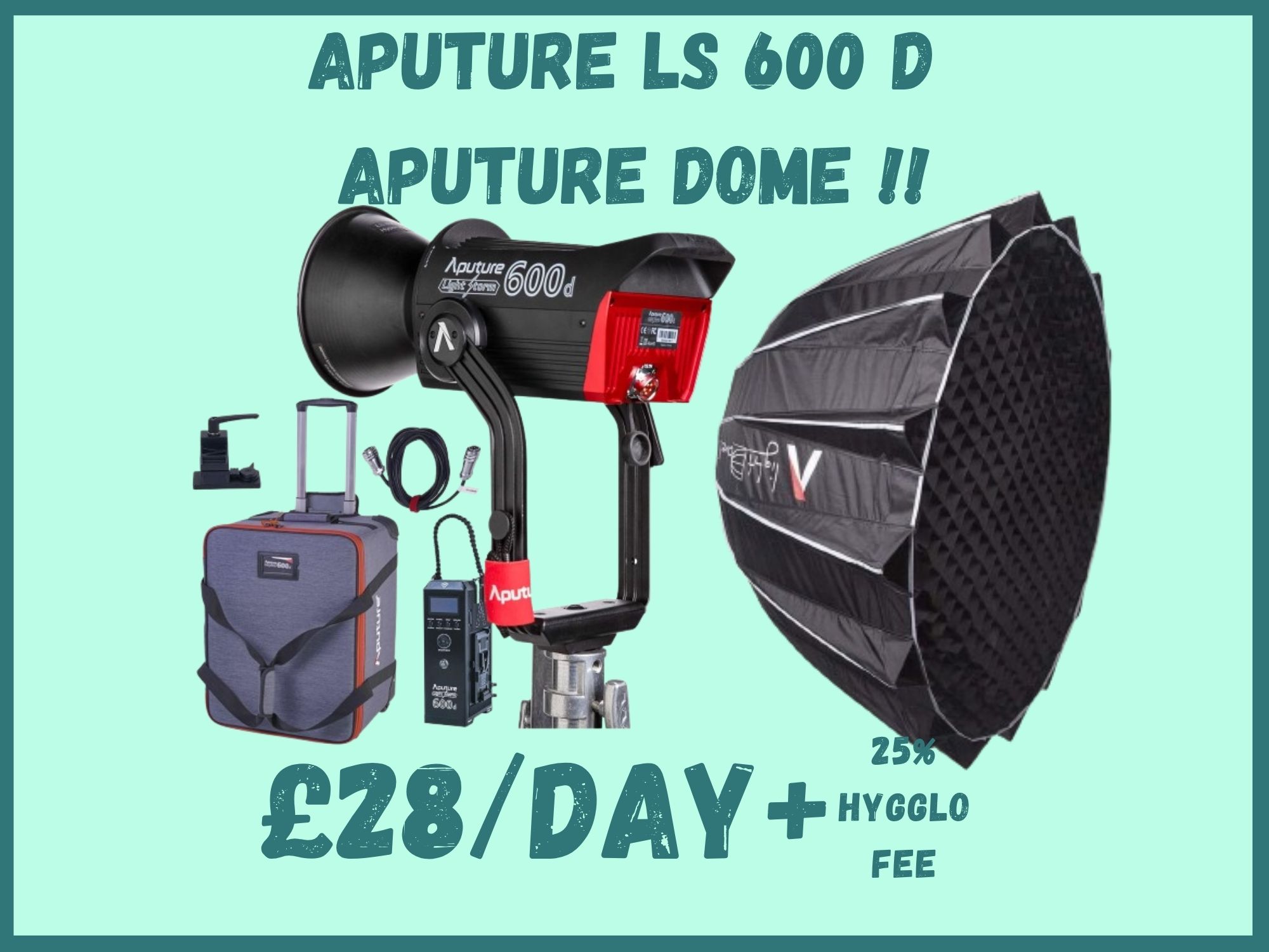 Aputure 600d + aputure dome ii