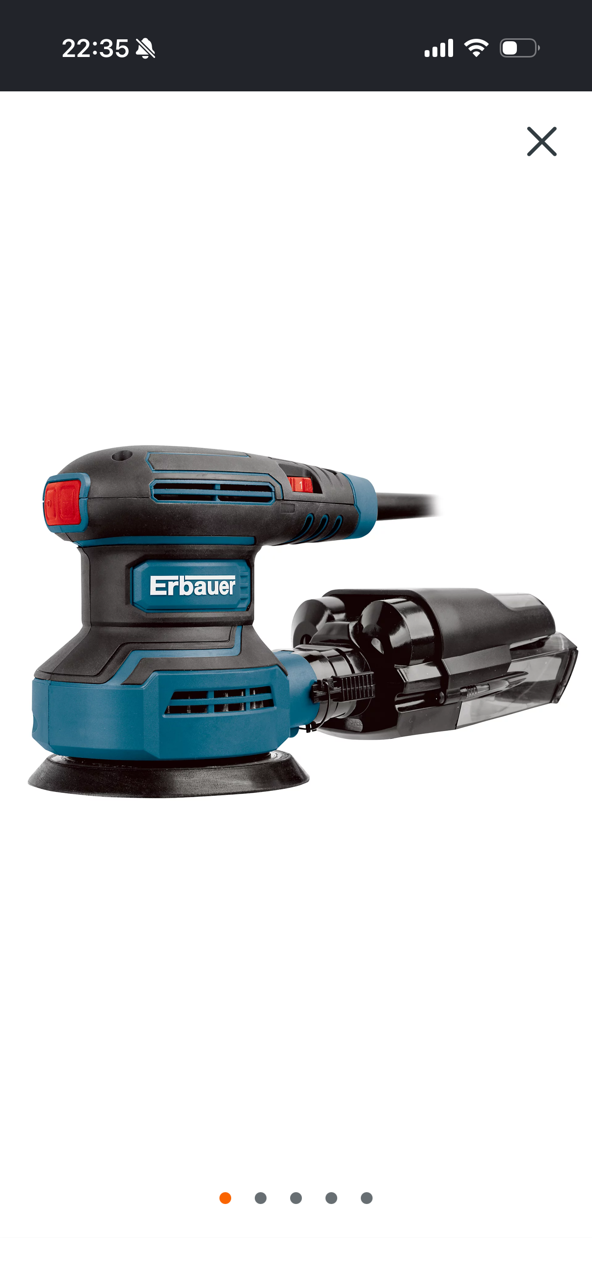 Erbauer 400w 220-240v corded random orbit sander ero400