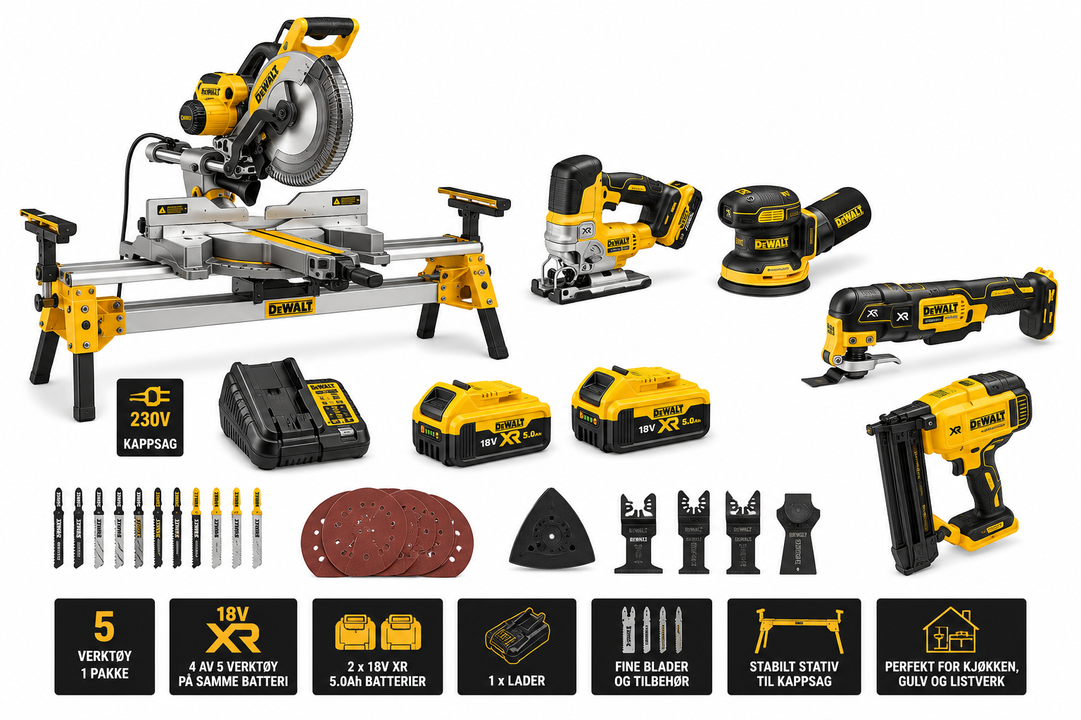 Dewalt snekkerpakke - det du trenger for de fleste småprosjekter