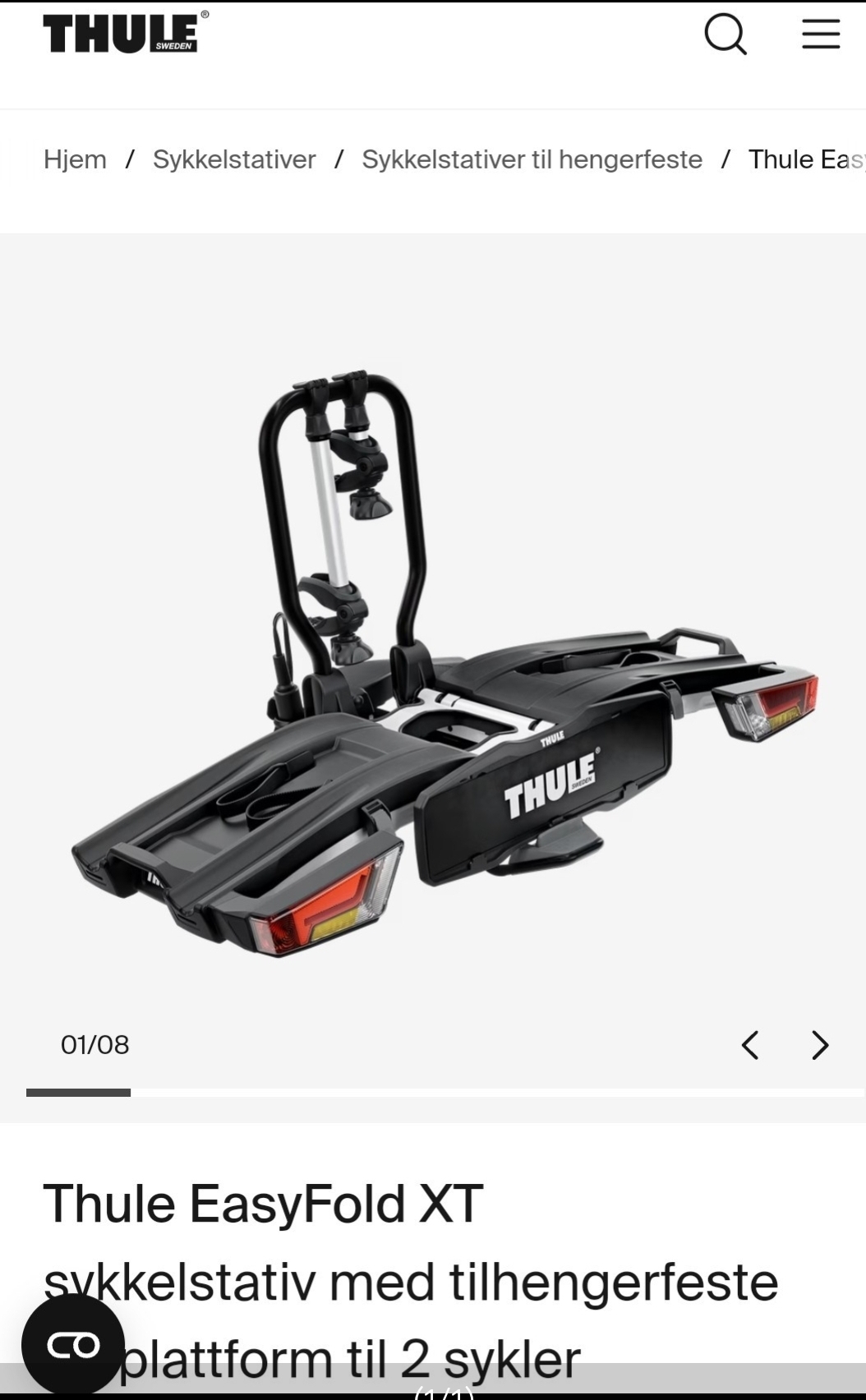 Sykkelstativ til leie (plass til 2 sykler)