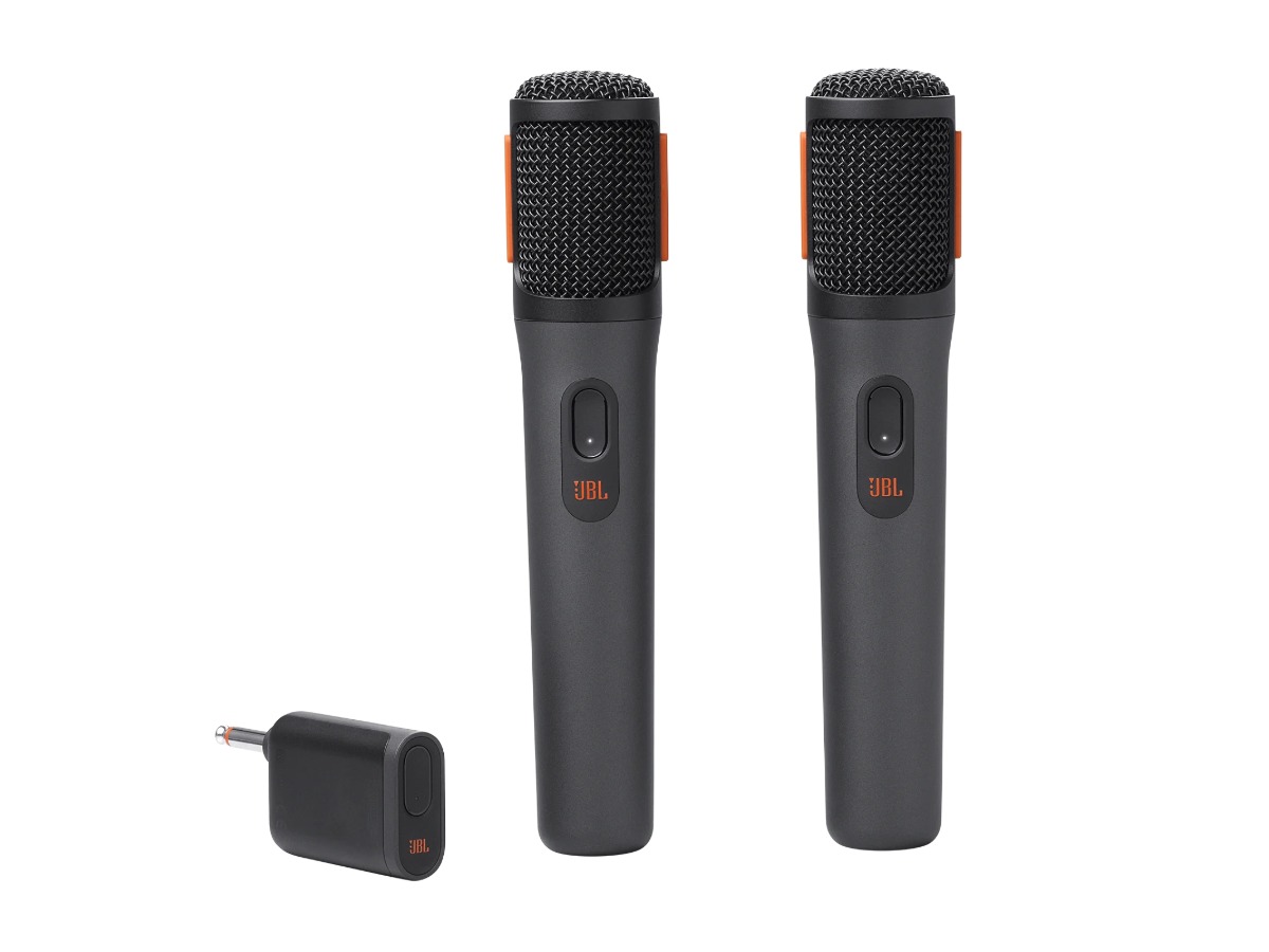 2 trådlösa mikrofoner till karaoke, tal m.m., jbl partybox wireless mic