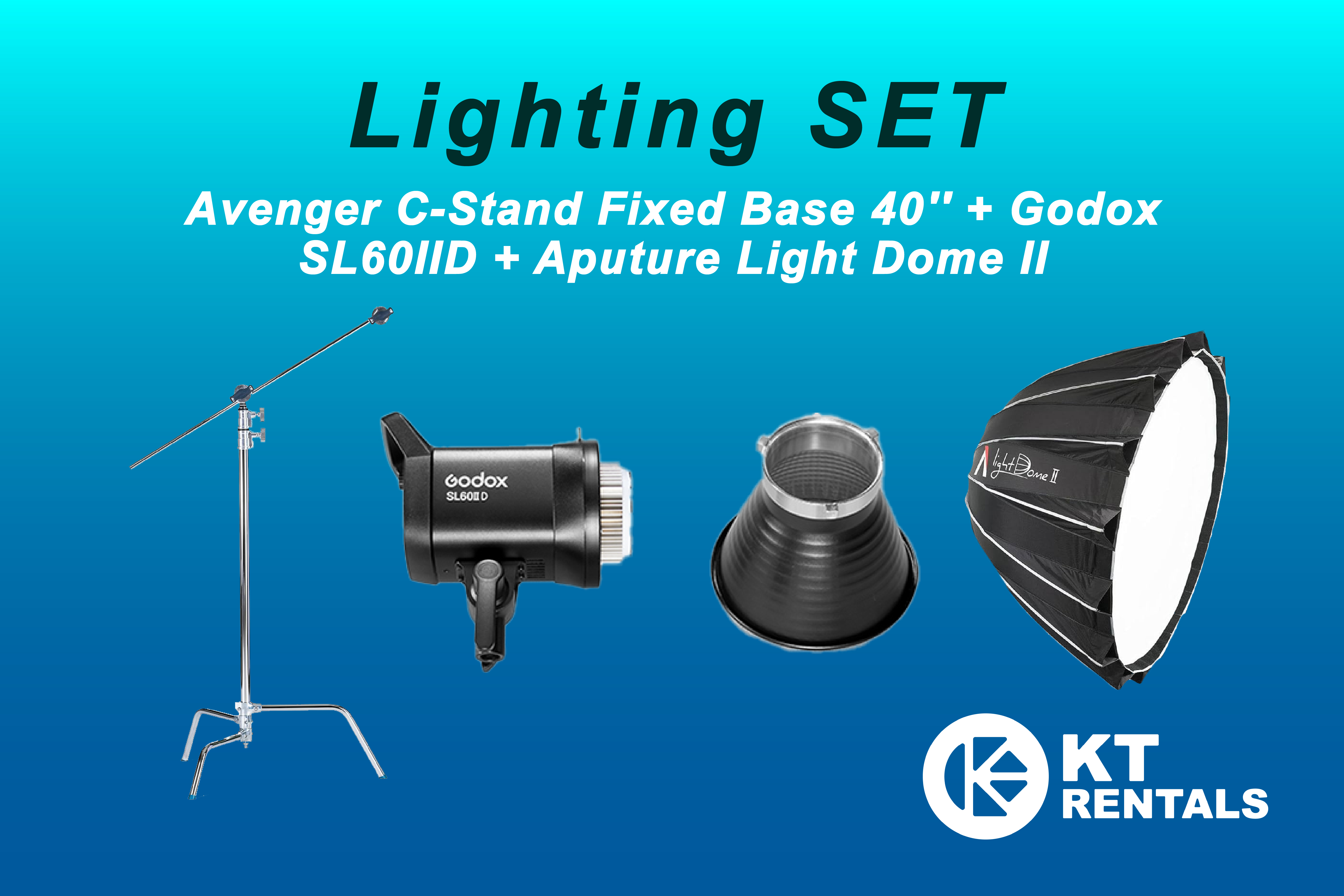 Lighting kit (godox sl60d ii + aputure light dome ii + c stand)