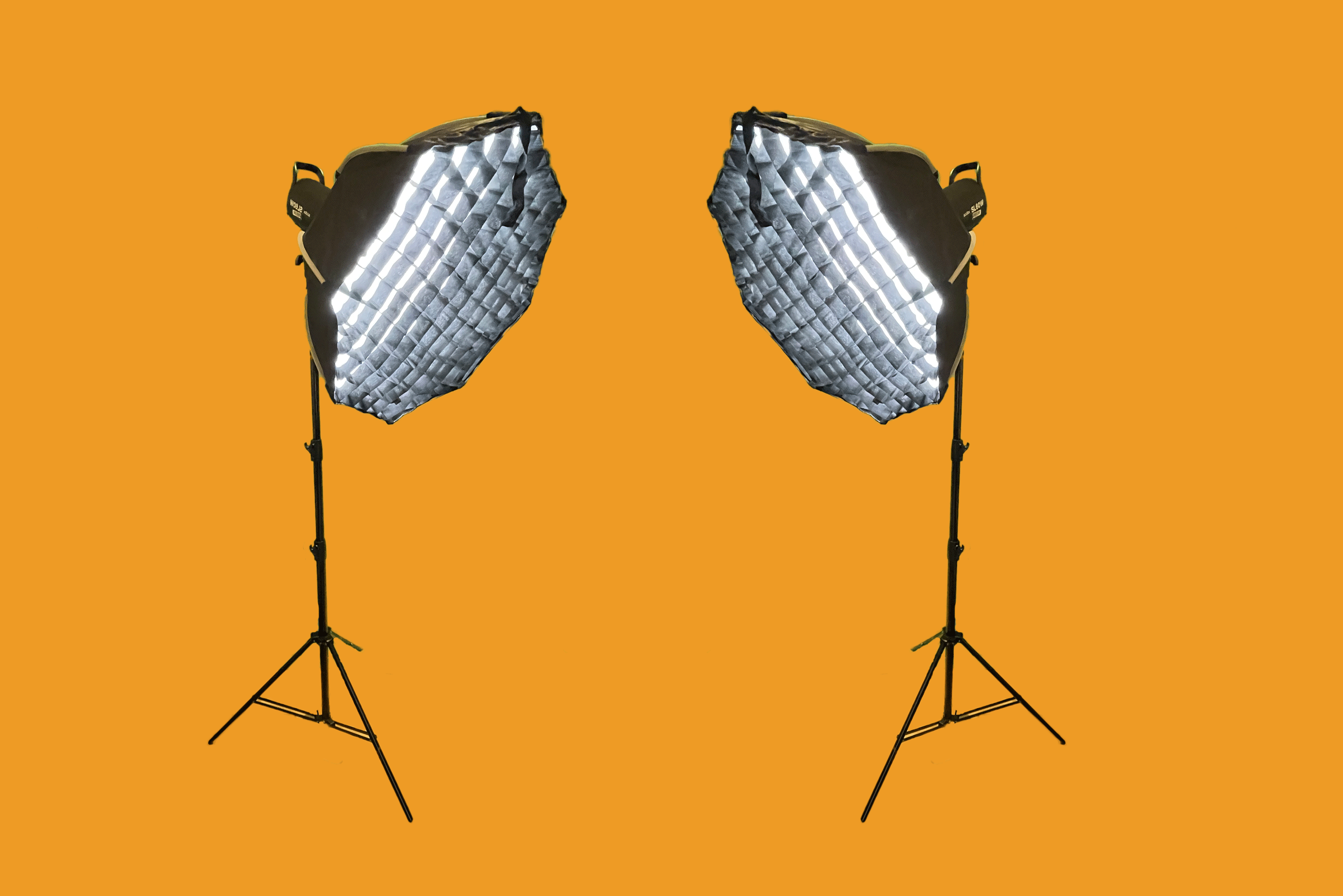 2 x godox sl60w led video light with 65cm softbox