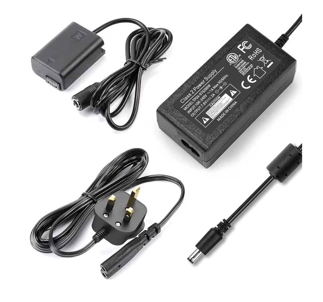 Acpw20 ac power supply adapter and np-fw50 dummy battery coupler kit