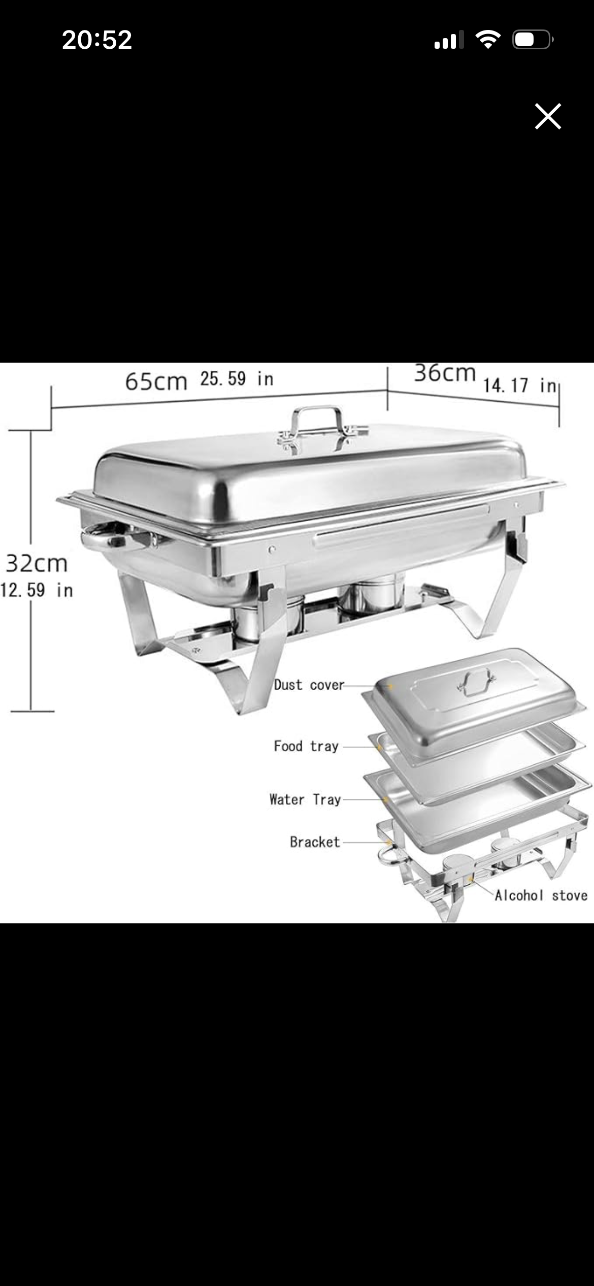 4st chafing dish / buffévärmare i rostfritt stål 