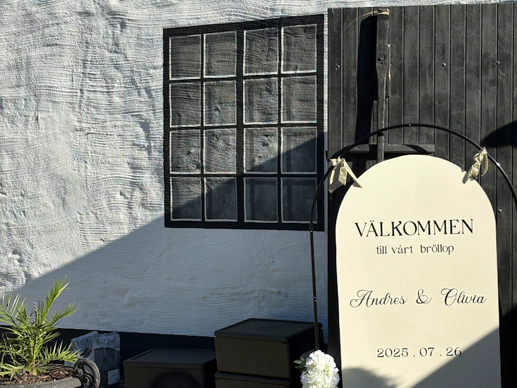 Skylt med era namn och datum