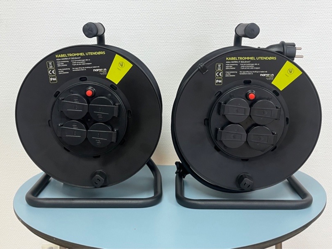 2stk 40m utendørs kabeltromler ip44 namron