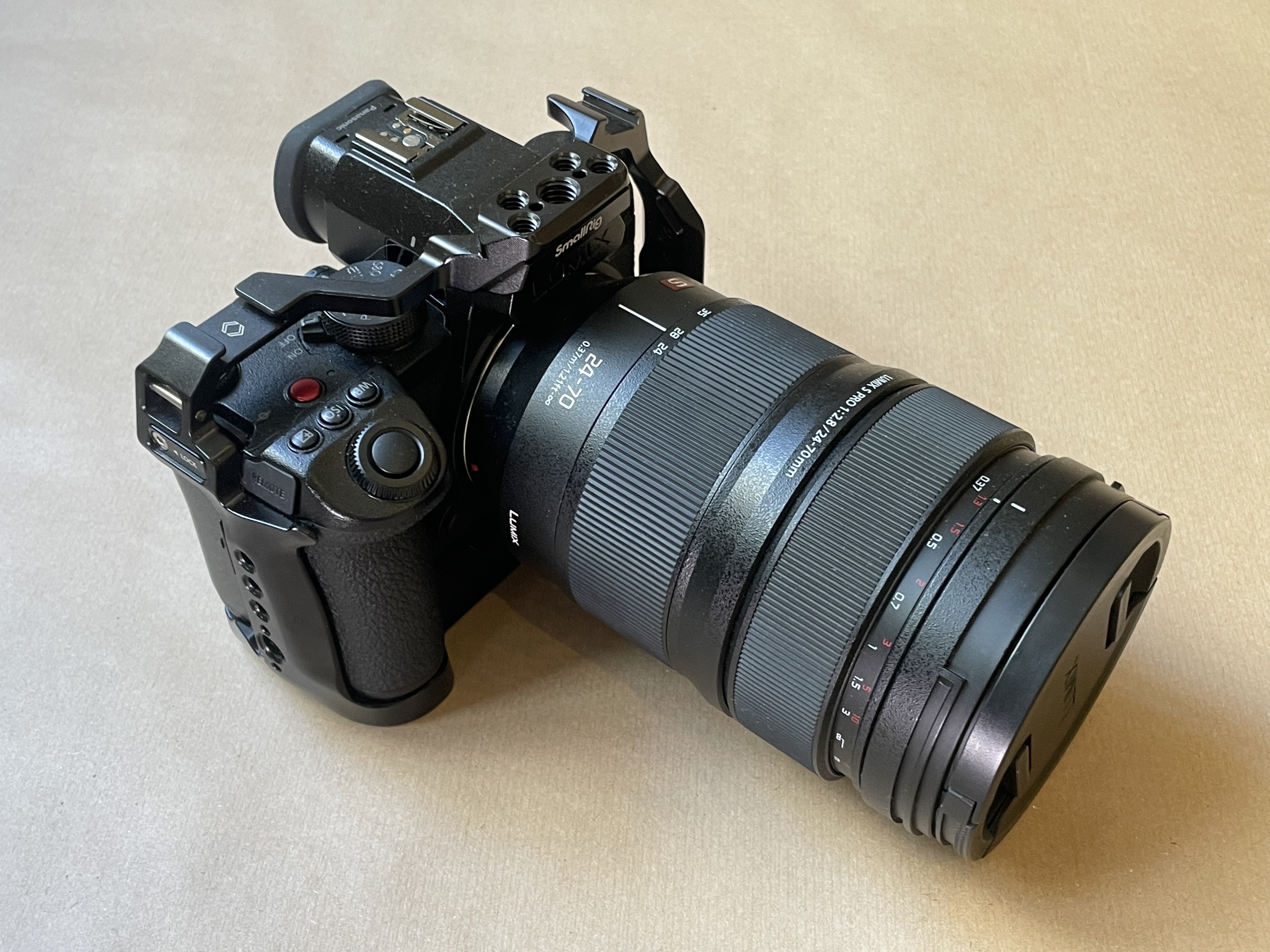 Panasonic lumix s5iix full production rig with 24-70mm f2.8, v90 sd card,
