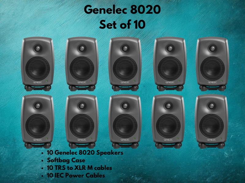 10 genelec 8020 for surround spatial audio 