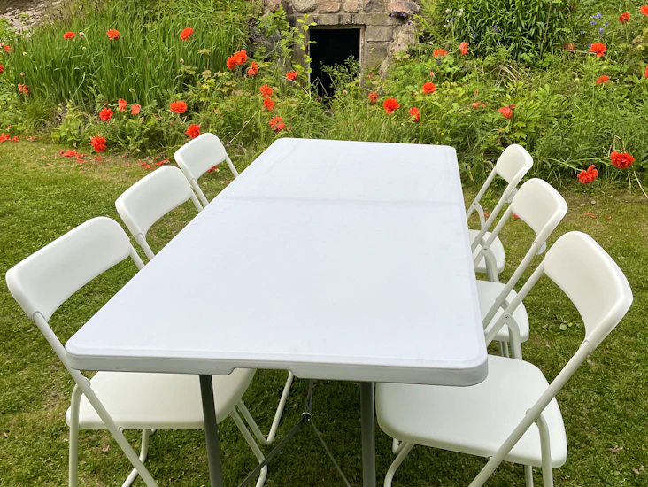 4st klappbord + 20 klappstolar