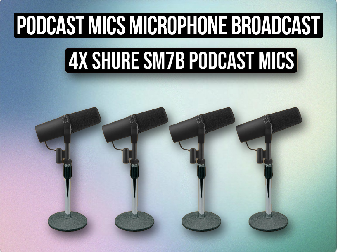 Podcast mics microphone broadcast shure sm7b 4x mic set