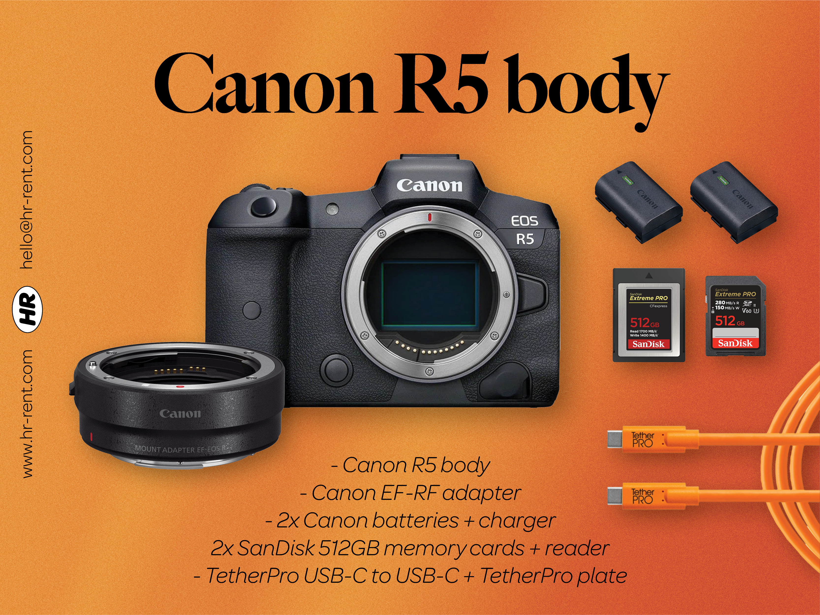 Canon r5 body + ef-rf adapter