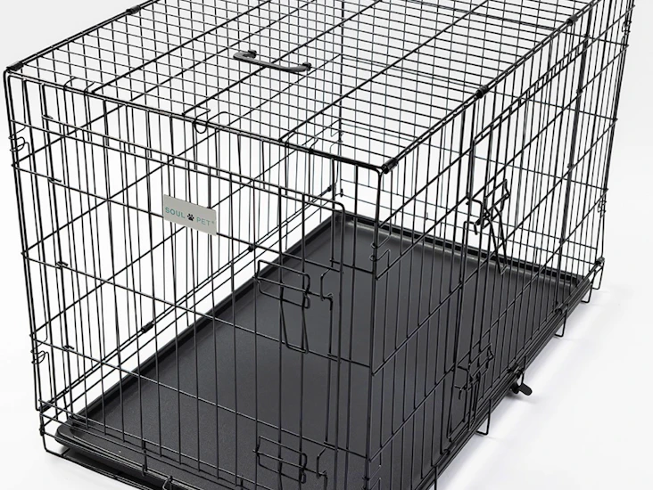 Black strong metal dog crate
