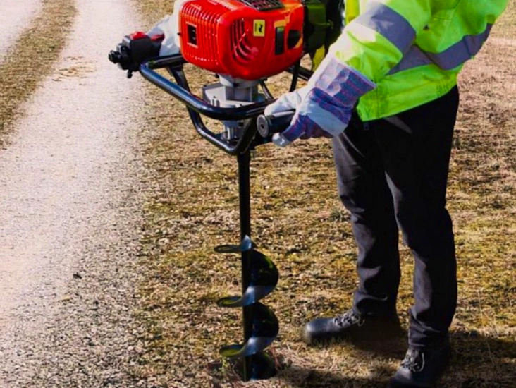 Jordborr med borr 100, 150, 200mm borr.