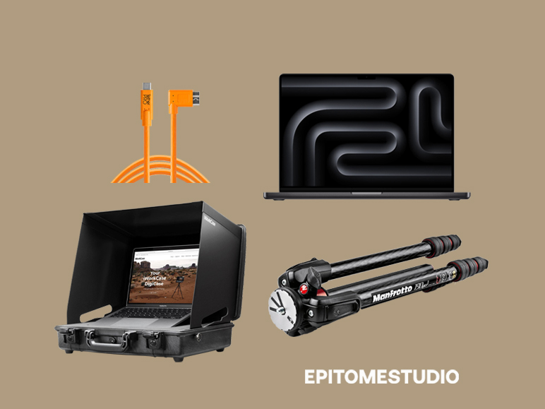 Digital capture kit - macbook pro, seaport iworkcase, tether cable