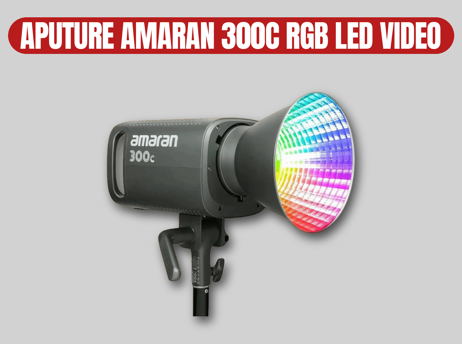 Aputure amaran 300c rgbww led video light | colour studio light / 300d equivalent / power supply / stand